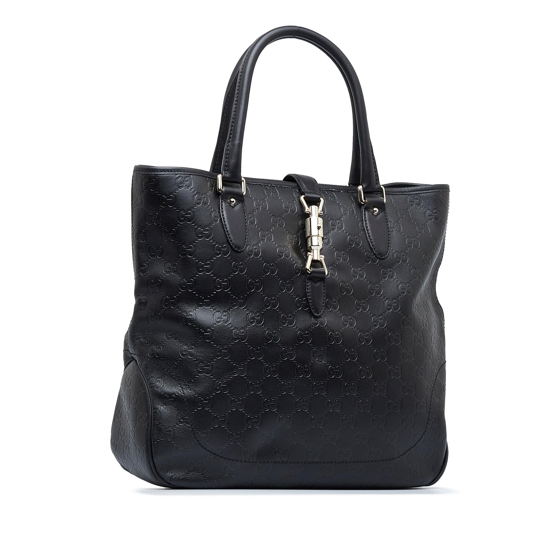 Gucci Guccissima New Jackie SHG-kH4Dlg Calf Black Tote Bag