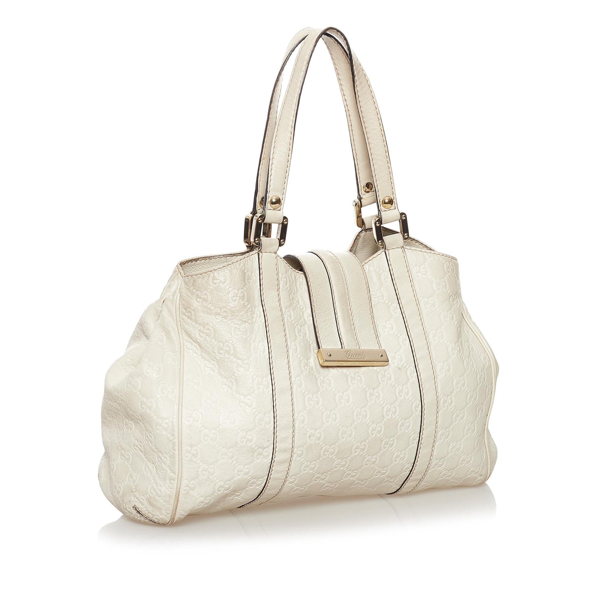 Gucci Guccissima New Ladies SHG Calf White Shoulder Bag