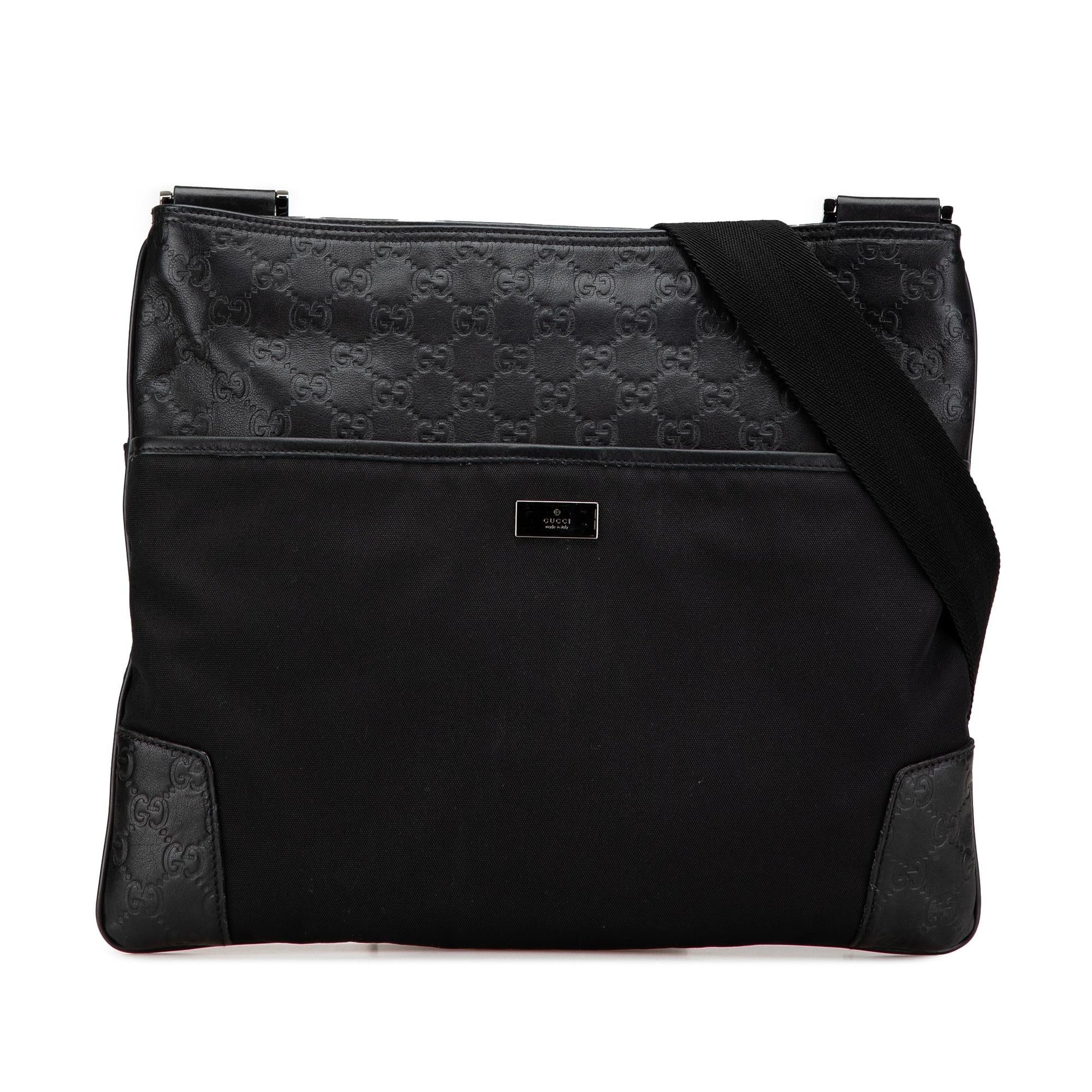 Gucci Guccissima Nylon Calf Black Crossbody Bag Nylon Crossbody