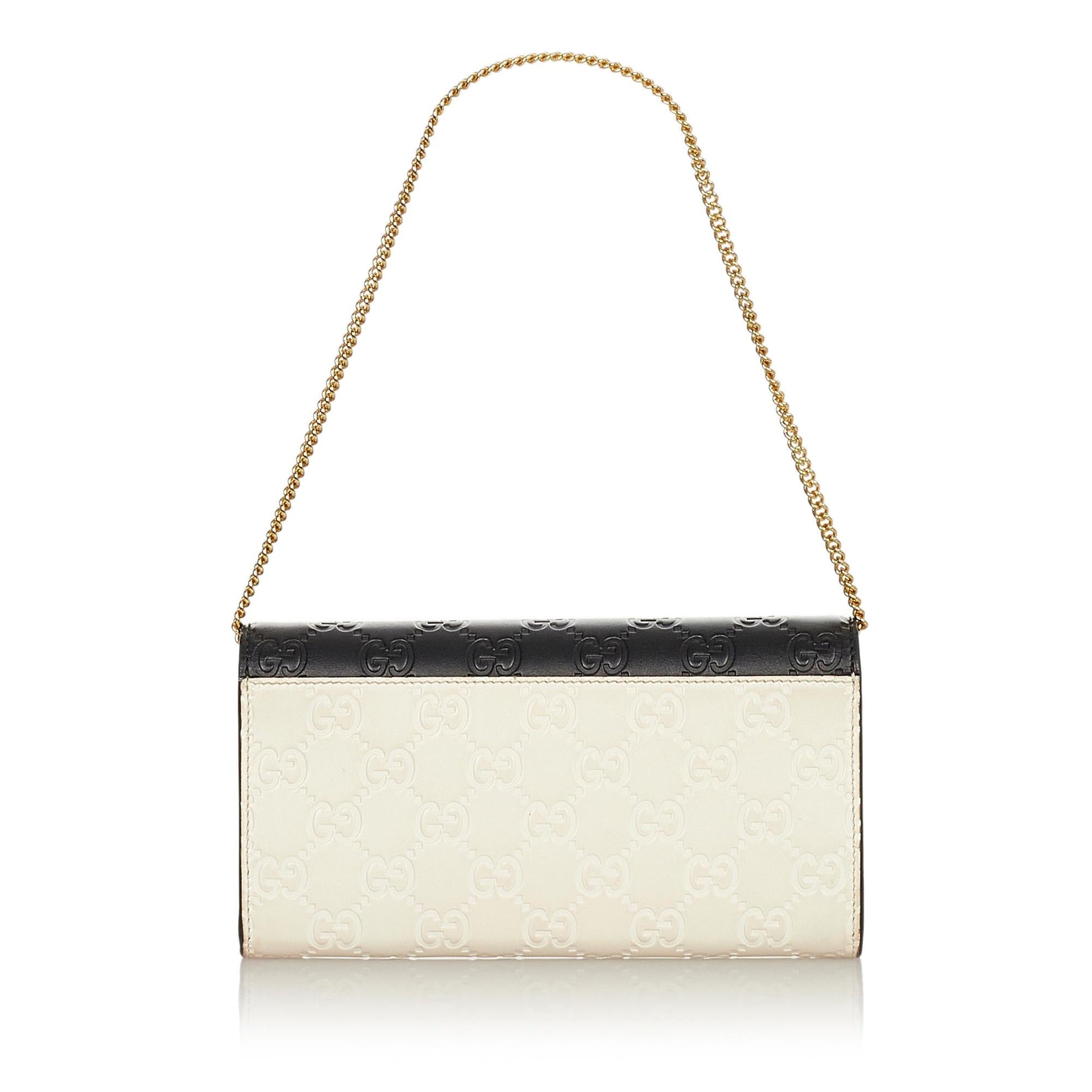 Gucci Guccissima Padlock SHG Calf Black White Shoulder Bag