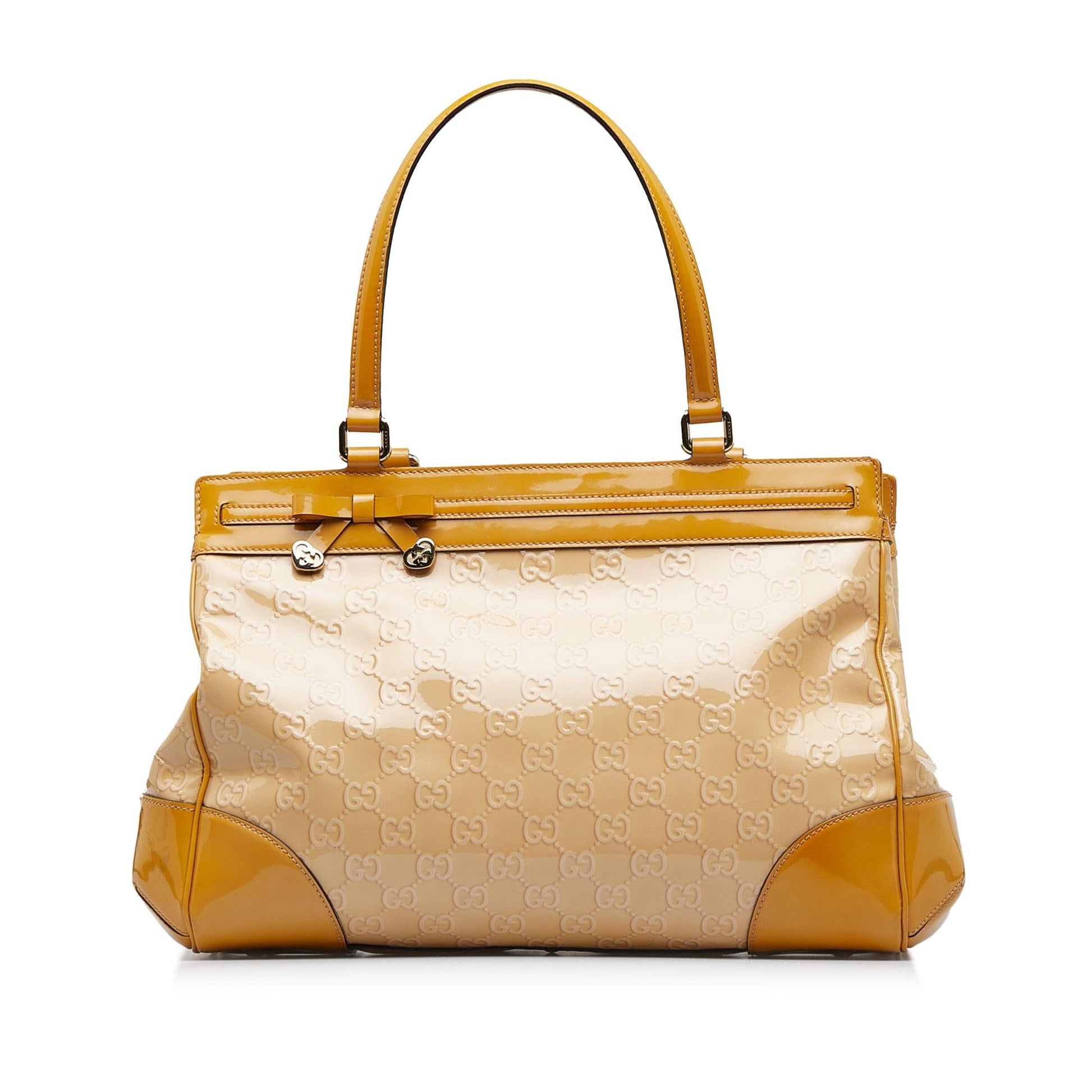 Gucci Guccissima Mayfair SHG-JsaISF Leather Patent Brown Satchel Bag