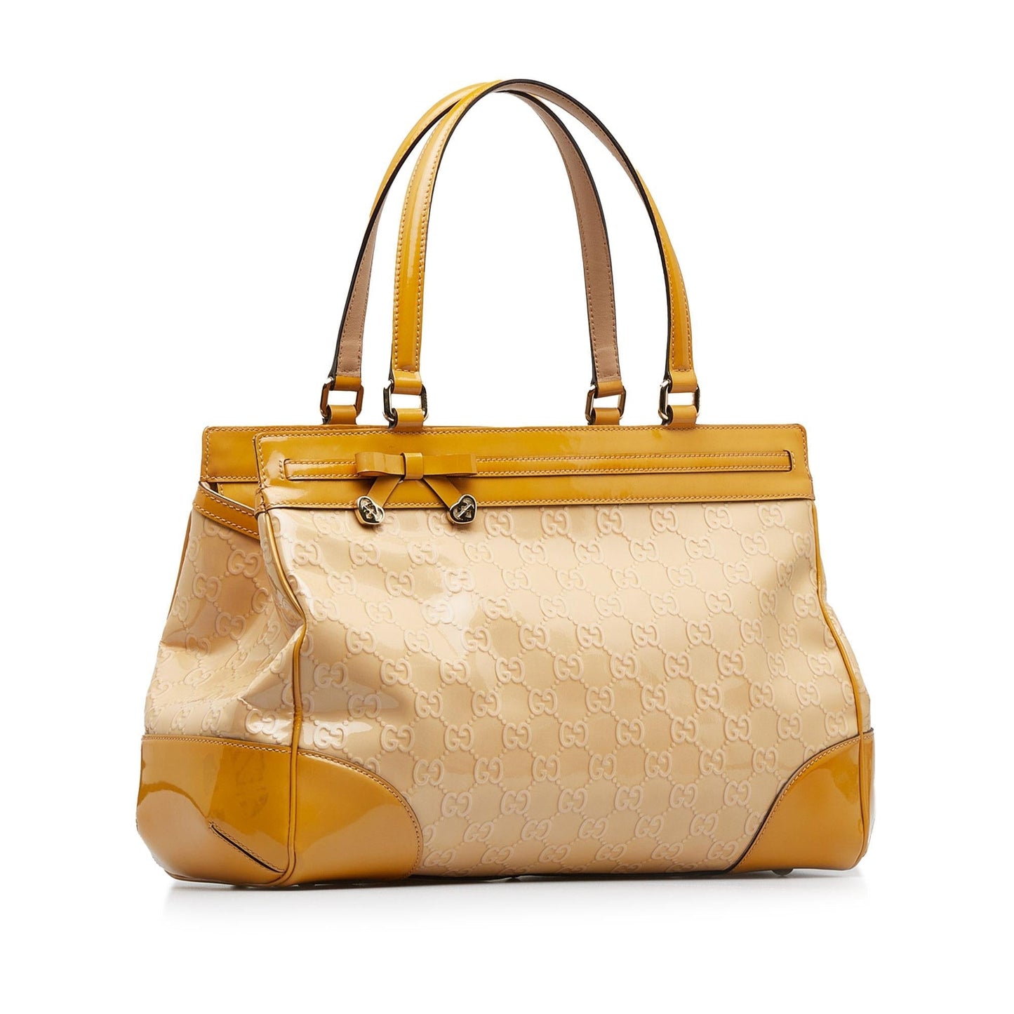 Gucci Guccissima Mayfair SHG-JsaISF Leather Patent Brown Satchel Bag