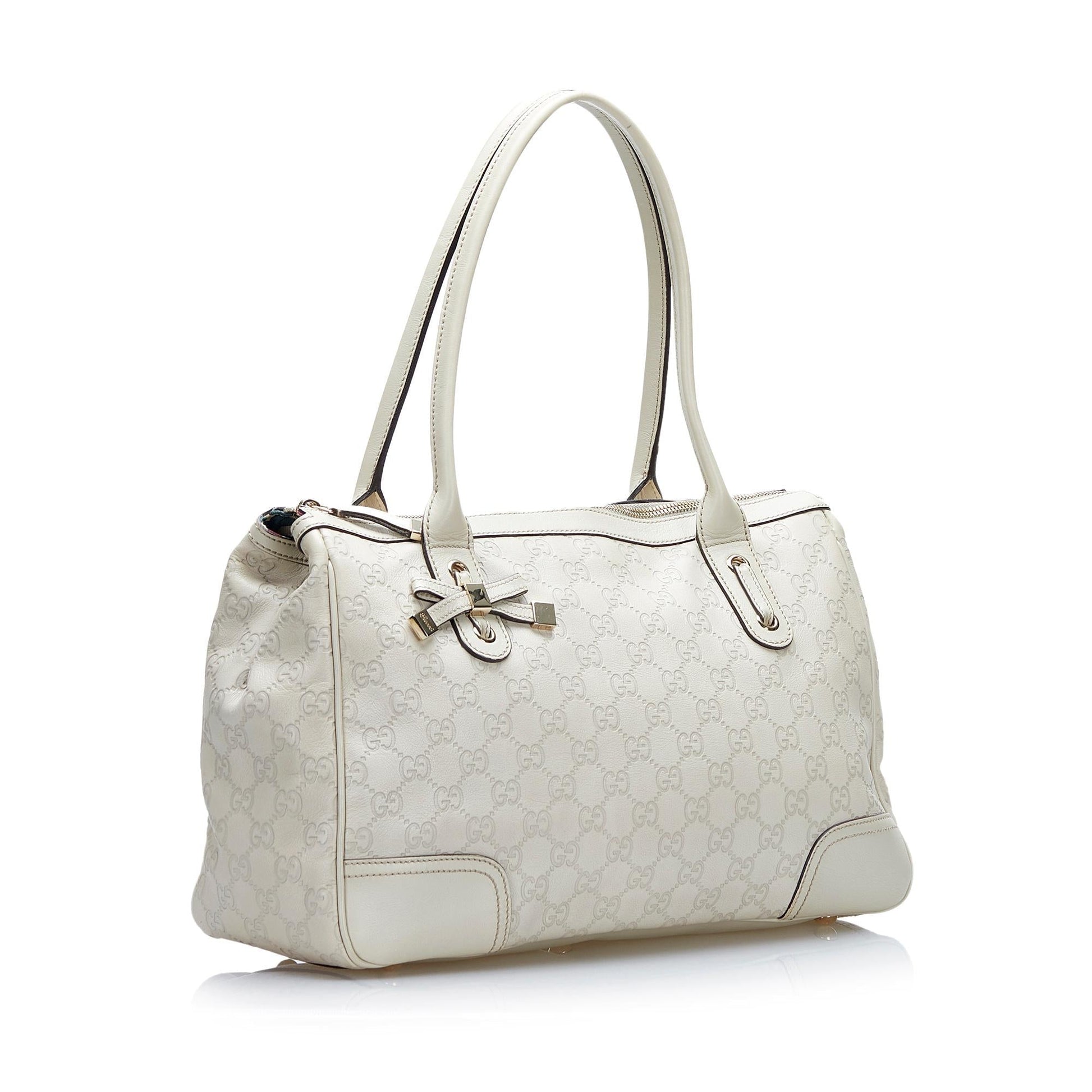 Gucci Guccissima Princy SHG-RQy9ln Calf White Tote Bag