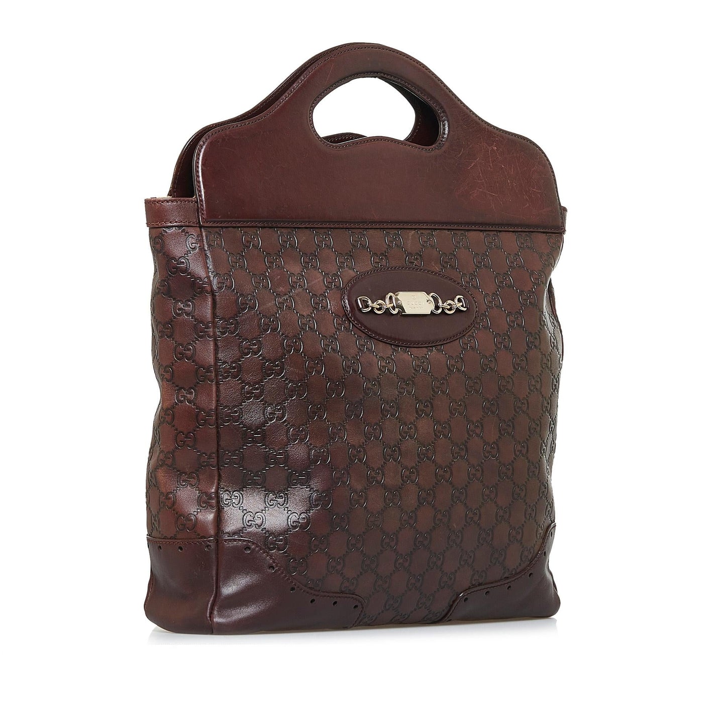 Gucci Guccissima Punch SHG-8Kgvyg Calf Brown Satchel Bag