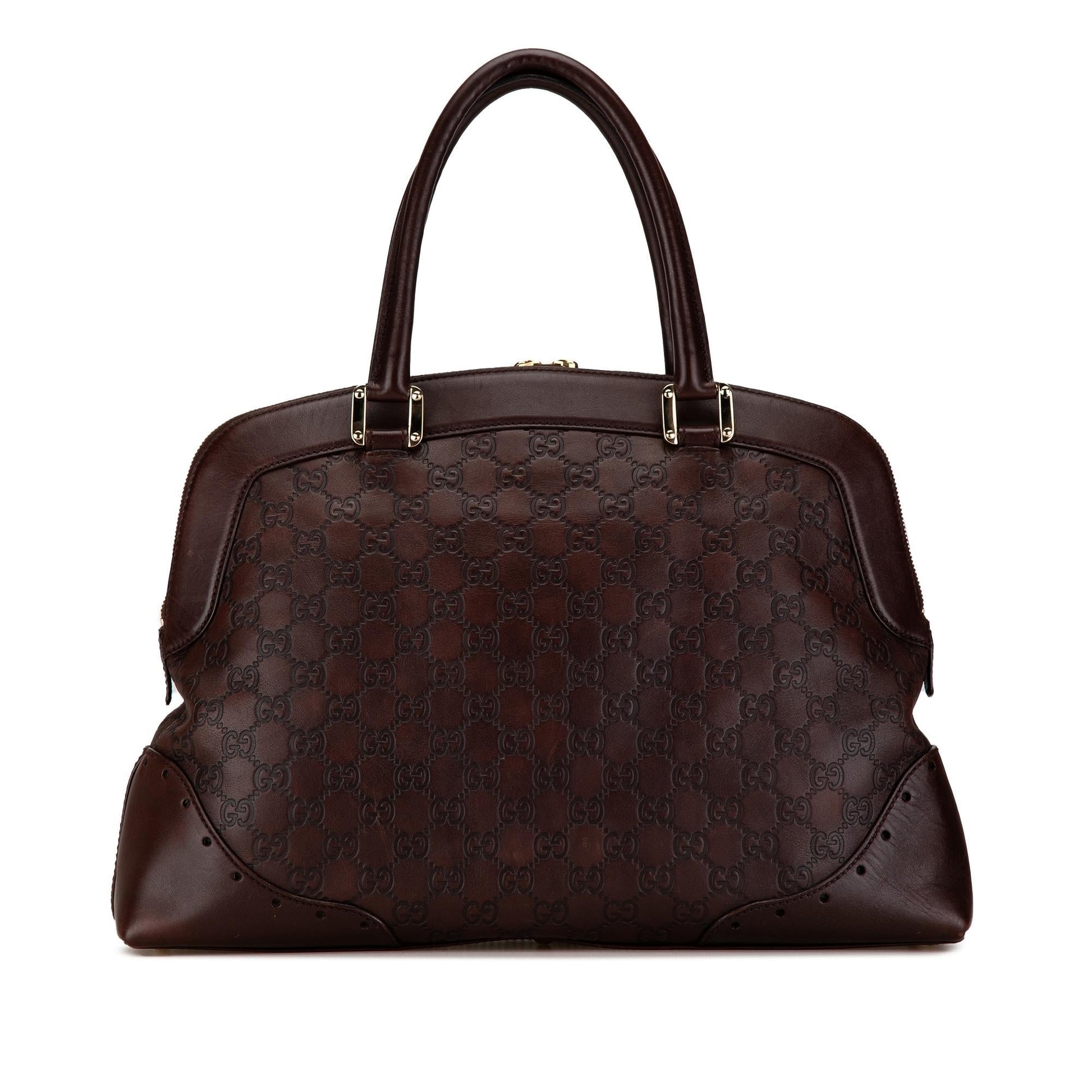 Gucci Guccissima Punch SHG-b0sszg Calf Brown Satchel Bag