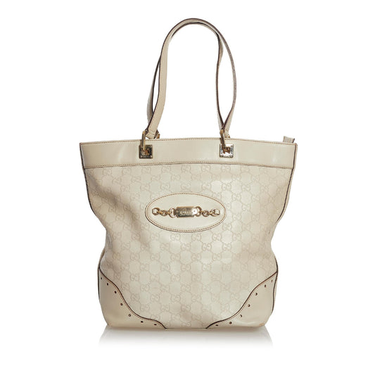 Gucci Guccissima Punch SHG Calf White Tote Bag