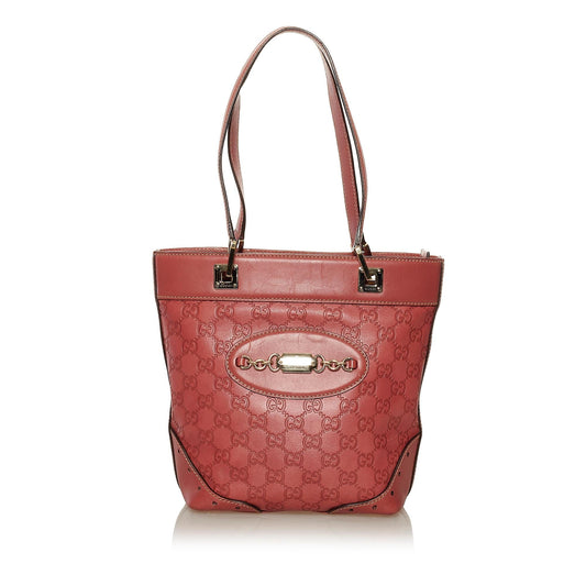 Gucci Guccissima Punch SHG Leather Red Tote Bag