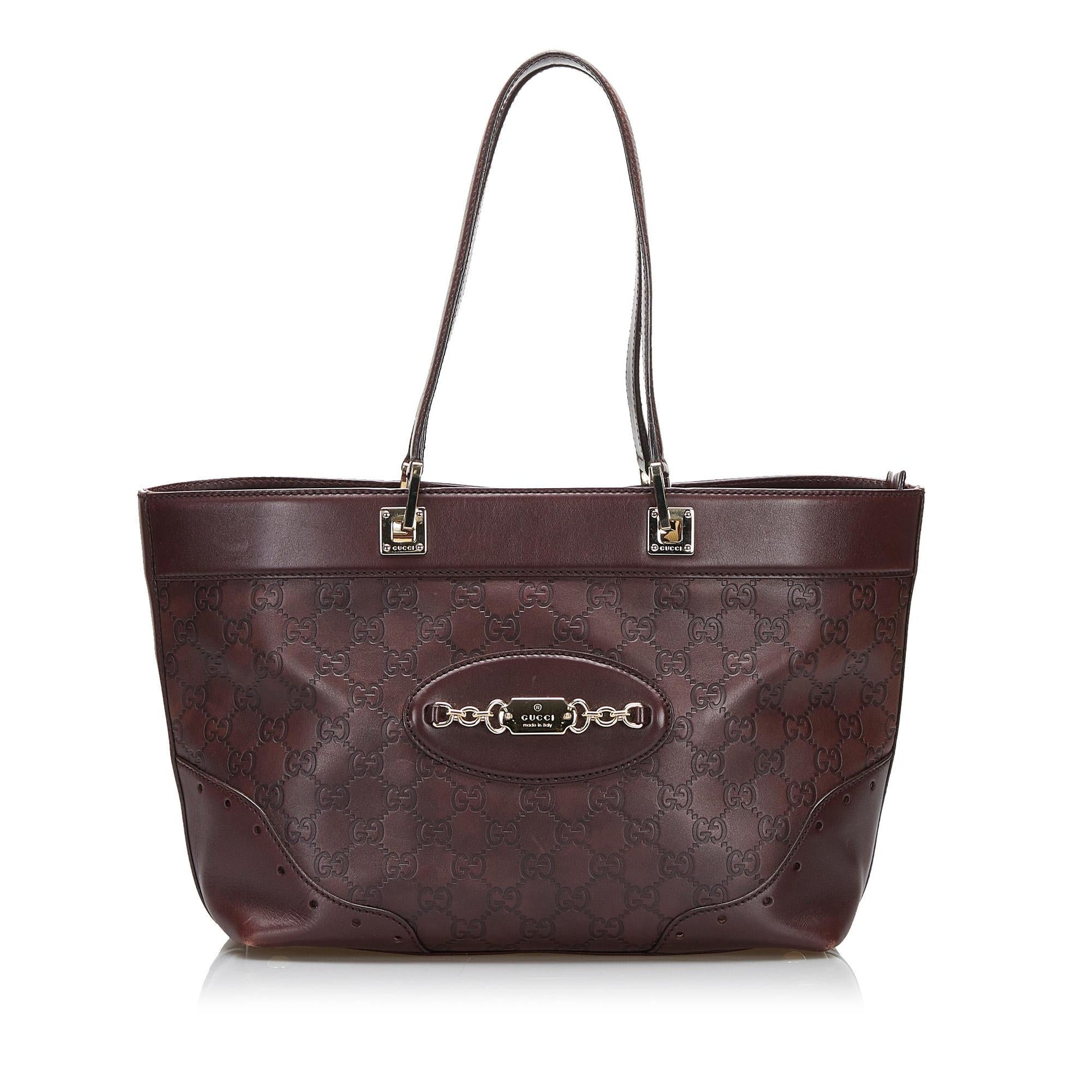 Gucci Guccissima Punch SHG-leJtbd Calf Red Tote Bag