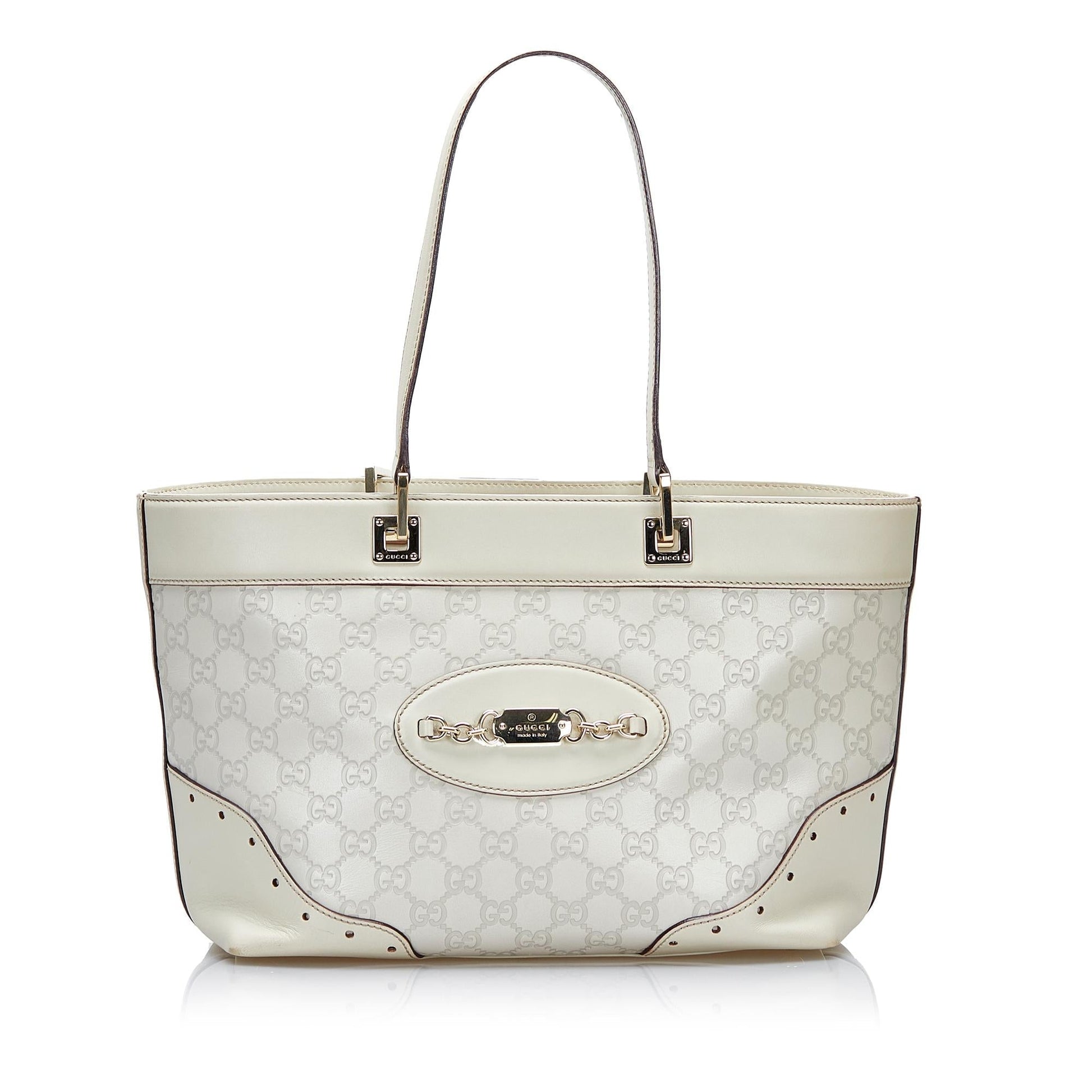 Gucci Guccissima Punch SHG-famjfI Calf White Tote Bag