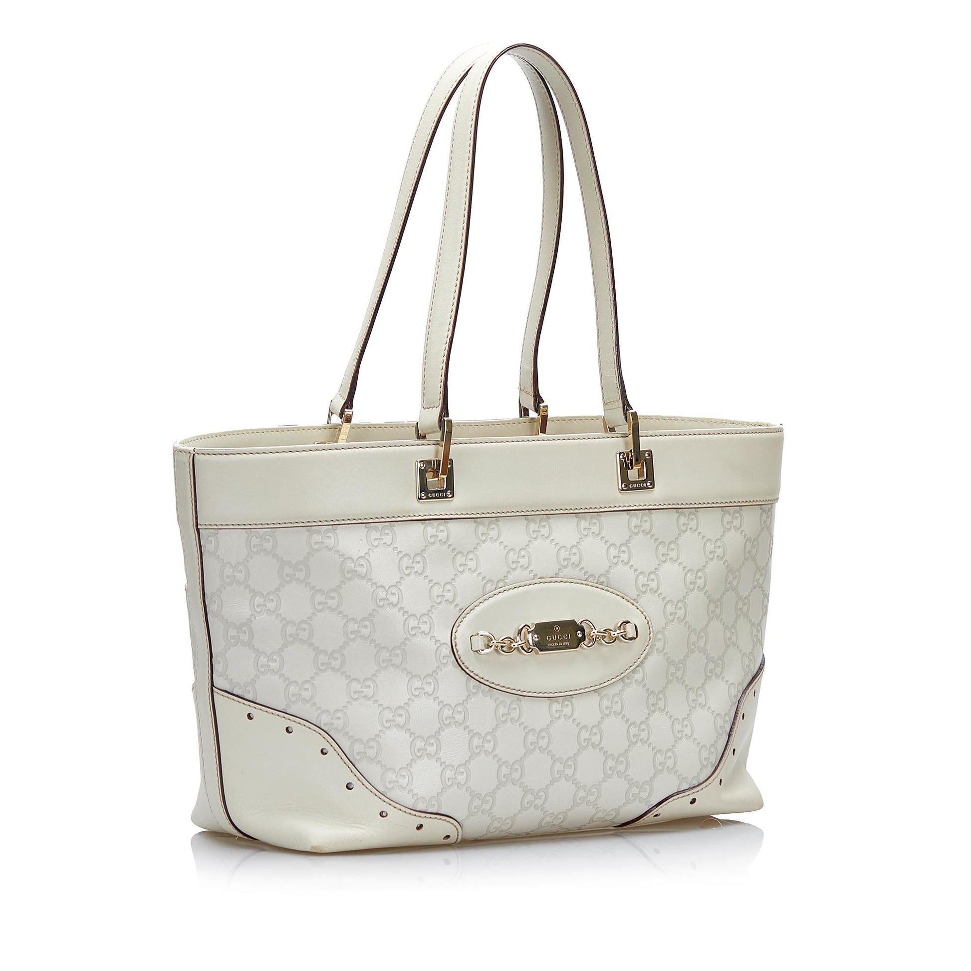 Gucci Guccissima Punch SHG-famjfI Calf White Tote Bag