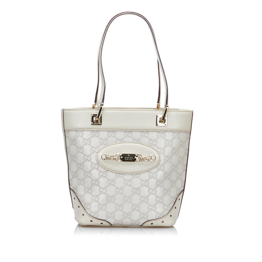 Gucci Guccissima Punch SHG-UbCjD4 Calf White Tote Bag