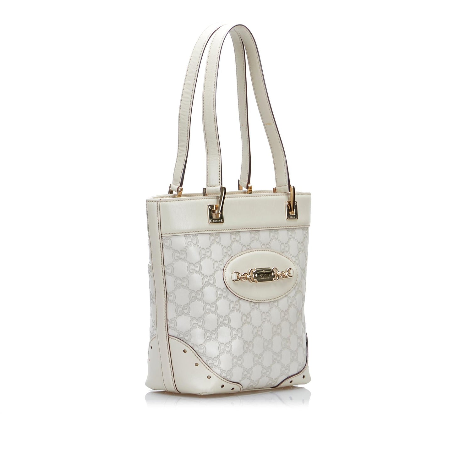 Gucci Guccissima Punch SHG-UbCjD4 Calf White Tote Bag
