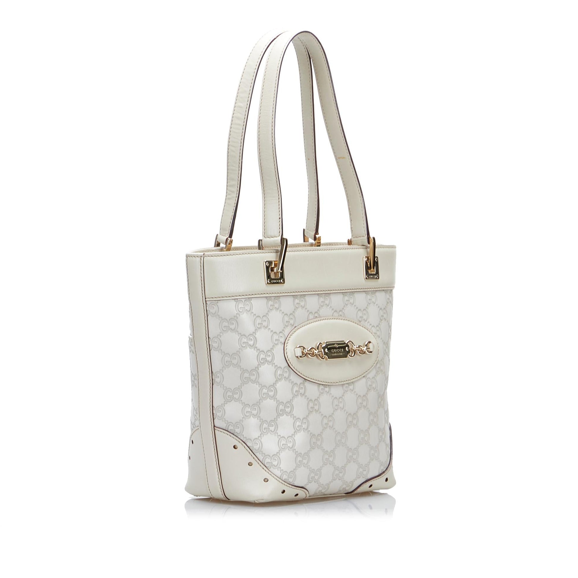 Gucci Guccissima Punch SHG-UbCjD4 Calf White Tote Bag