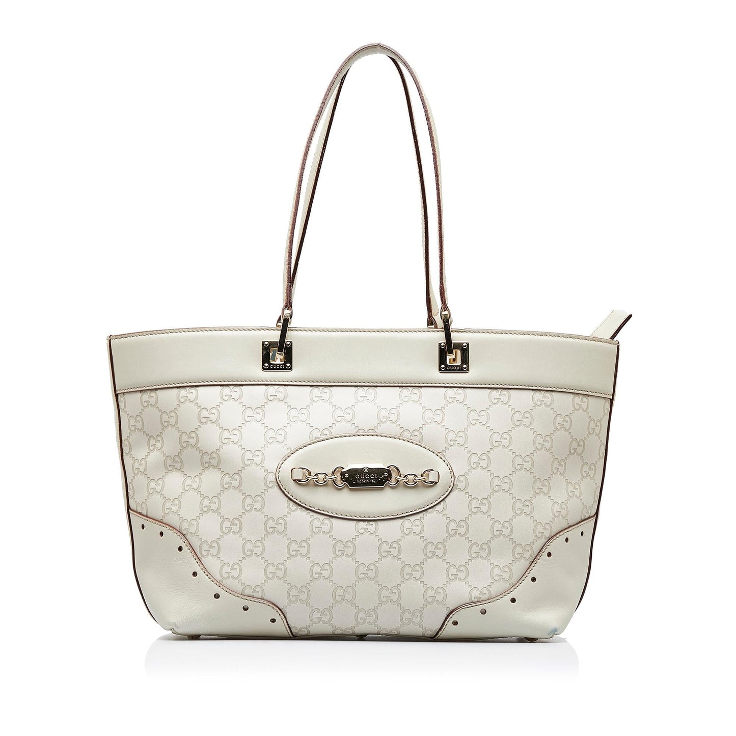 Gucci Guccissima Punch SHG-cY88qZ Calf White Tote Bag