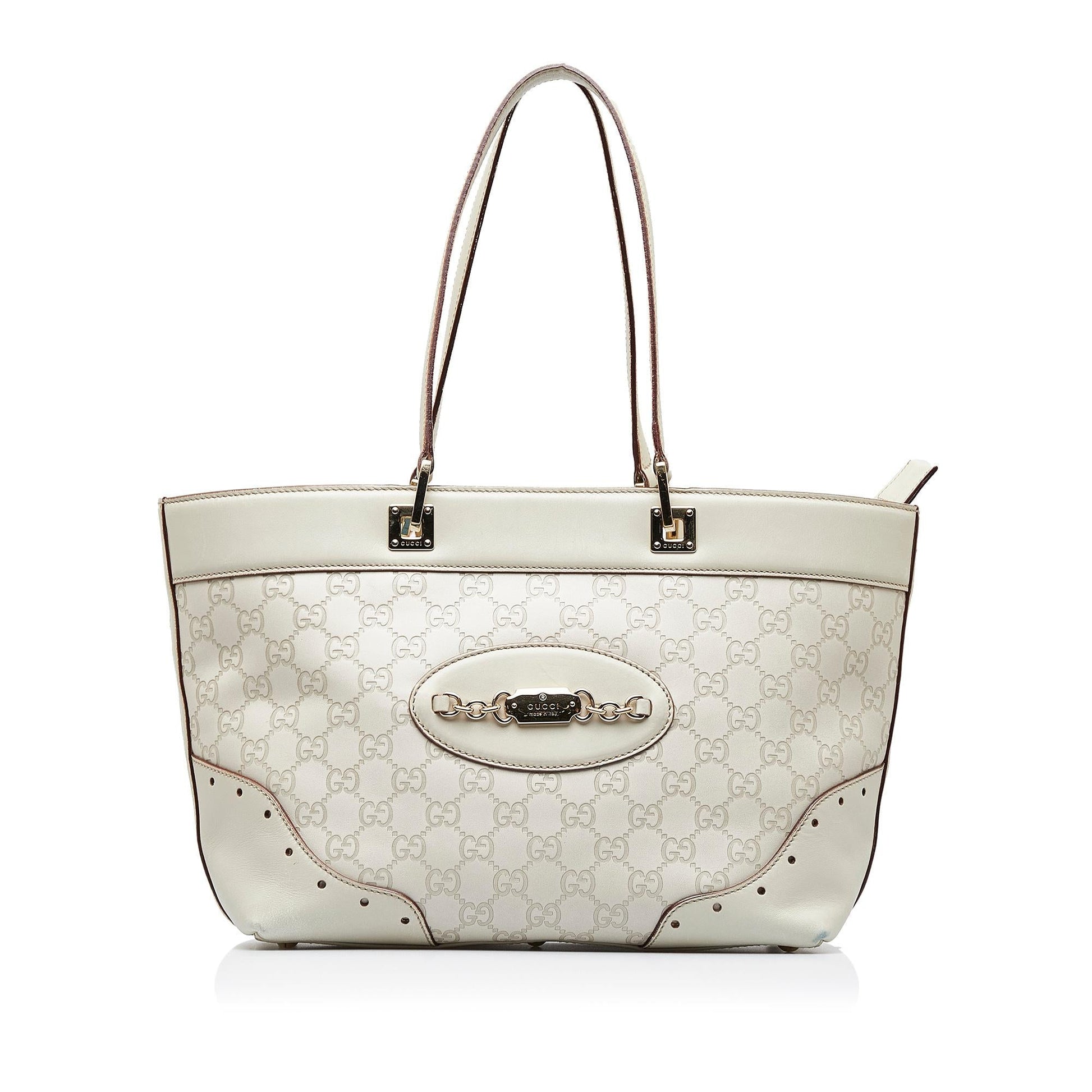 Gucci Guccissima Punch SHG-cY88qZ Calf White Tote Bag