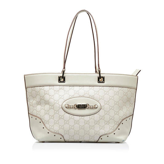 Gucci Guccissima Punch SHG-cY88qZ Calf White Tote Bag