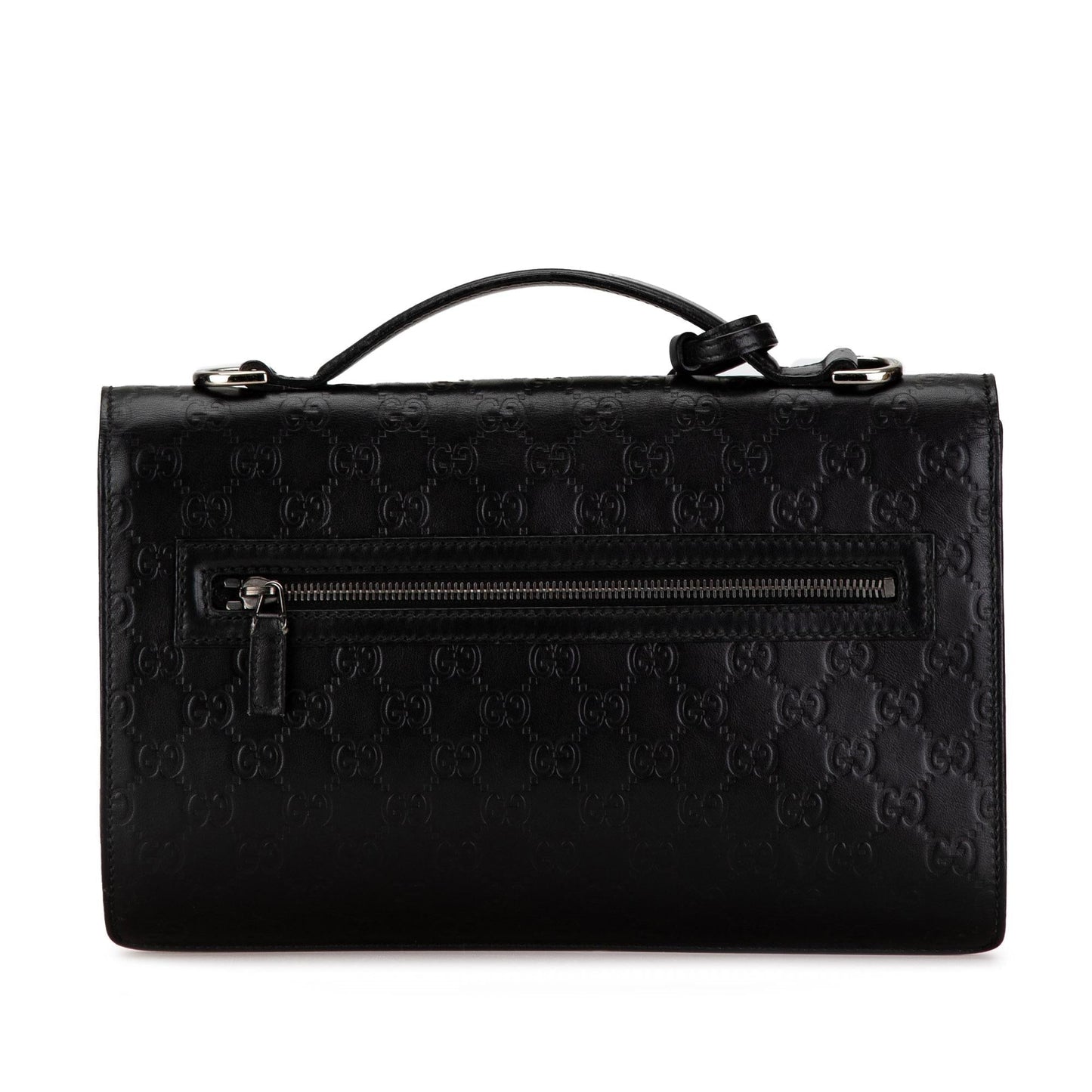 Gucci Guccissima SHG-MgIvER Calf Black Satchel Bag