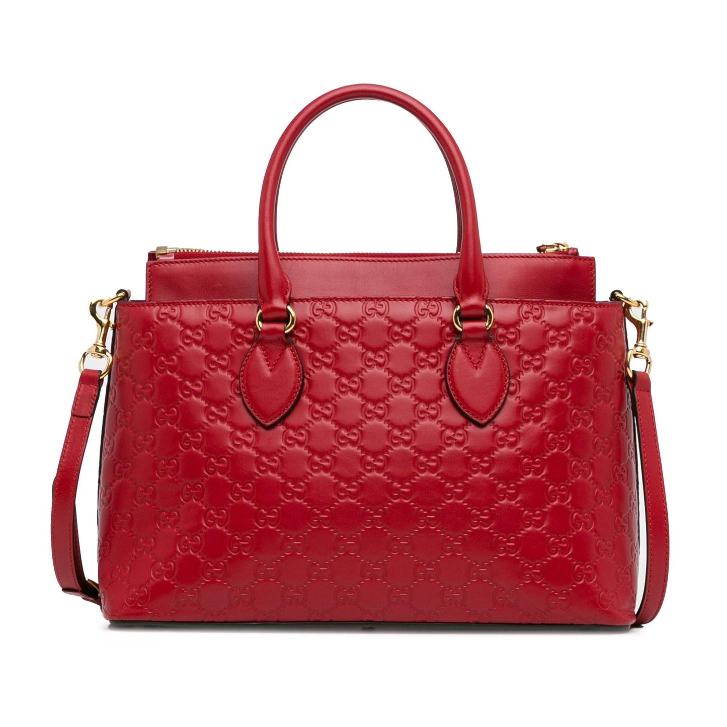 Gucci Guccissima SHG-PRlNxw Calf Red Satchel Bag