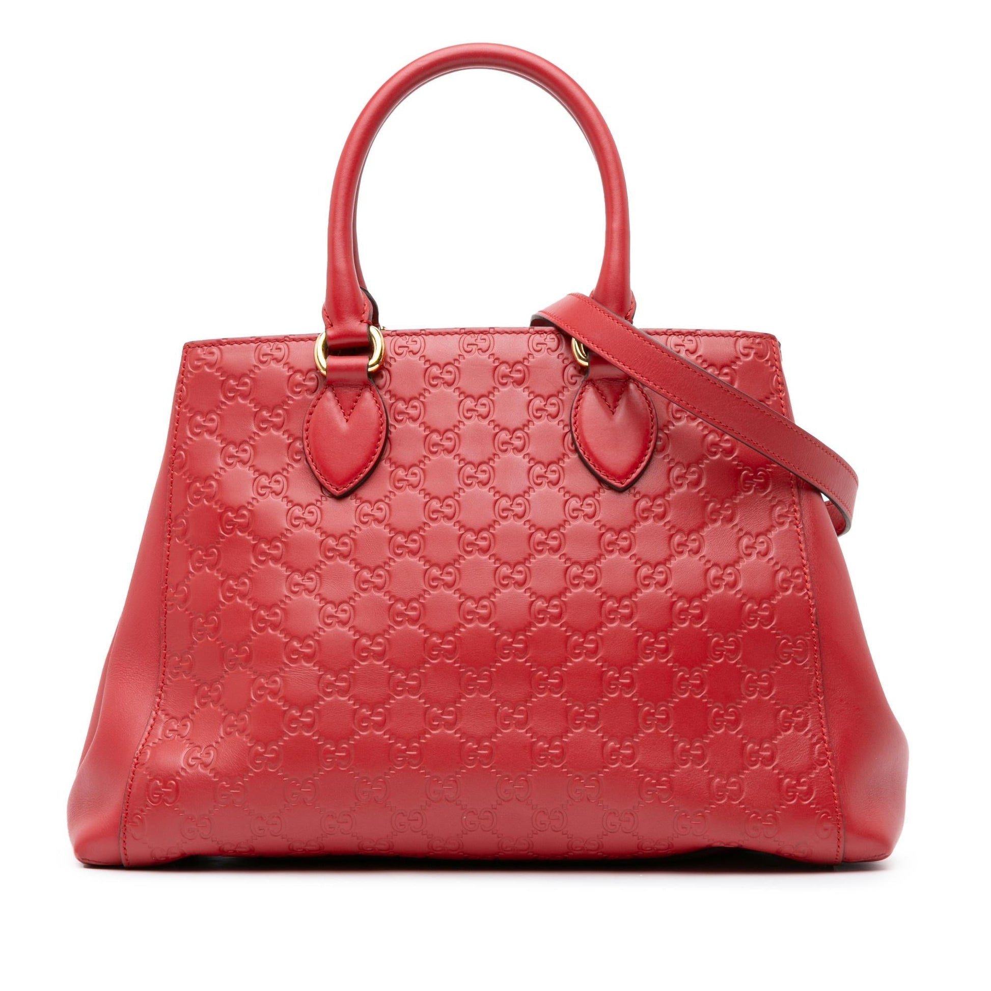 Gucci Guccissima SHG-ZU4PeT Calf Red Satchel Bag