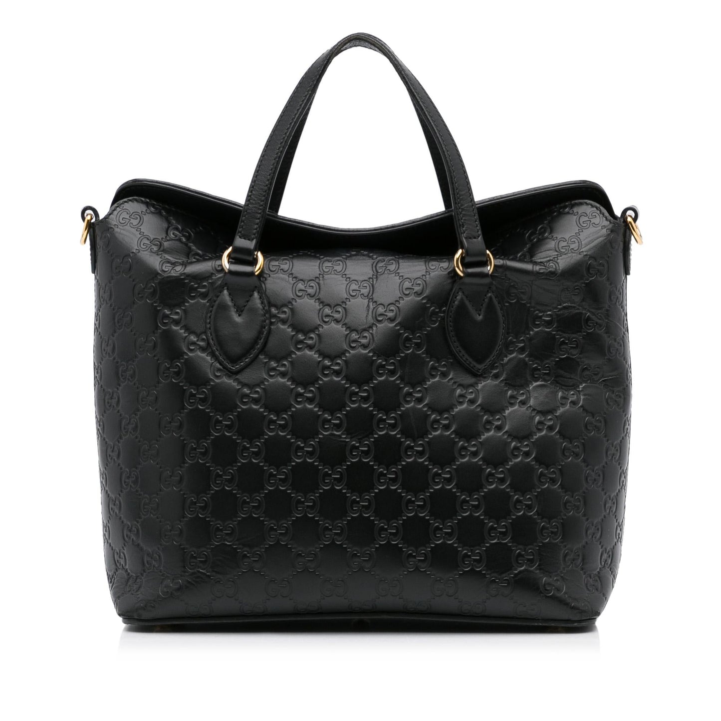 Gucci Guccissima Signature Linea A Foldover Calf Black Satchel Bag