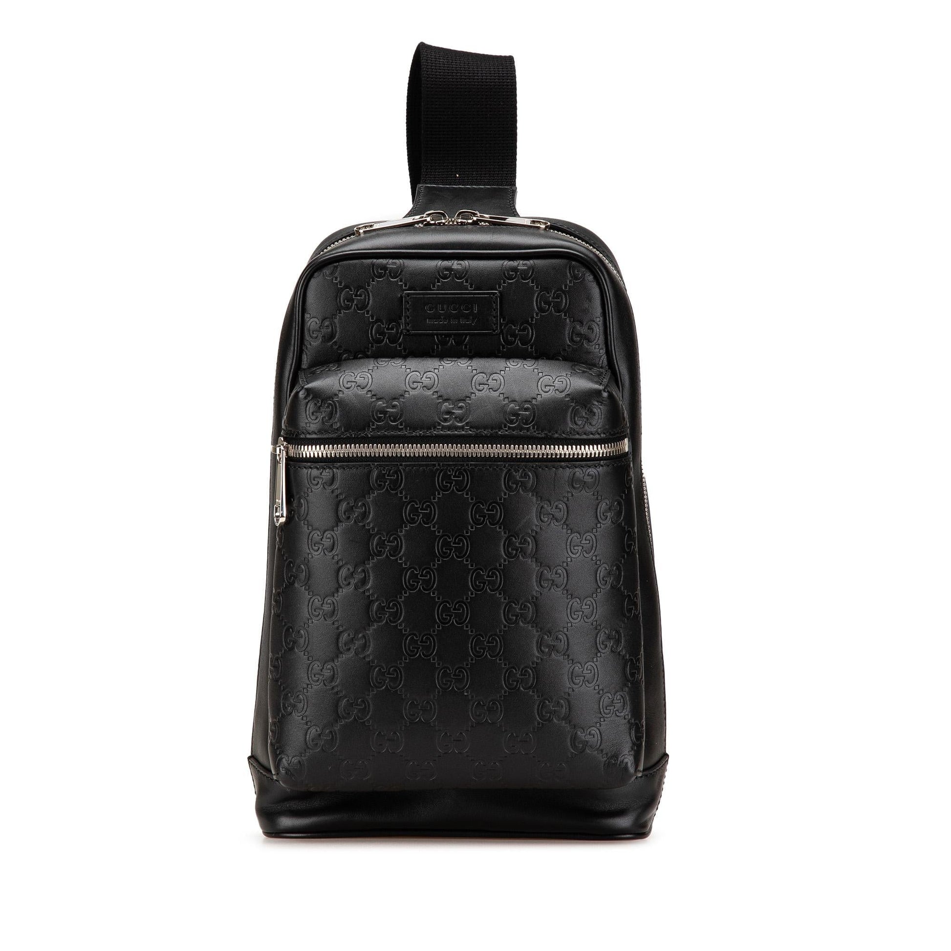 Gucci Guccissima Sling Backpack Calf Black