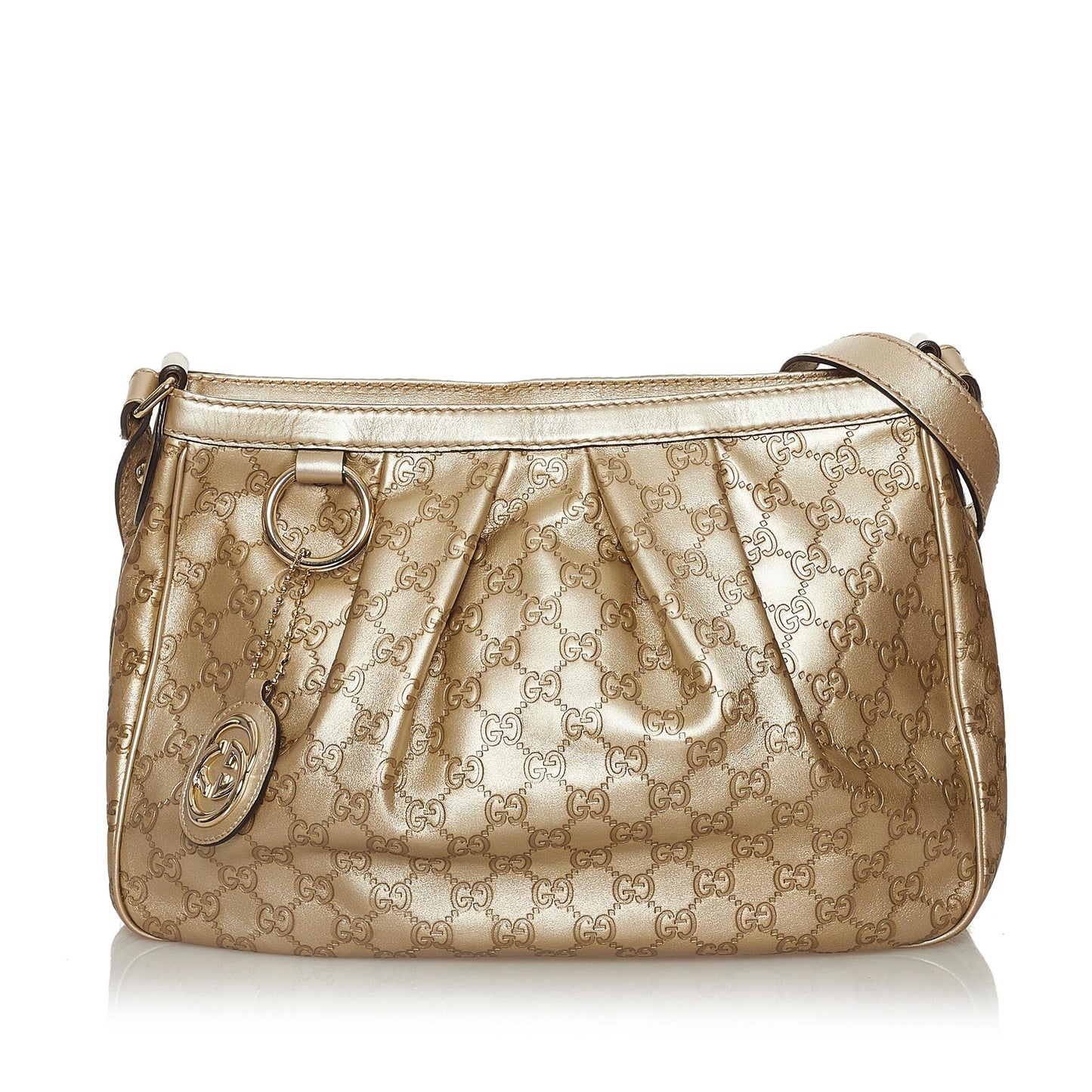 Gucci Guccissima Sukey SHG Calf Gold Crossbody Bag