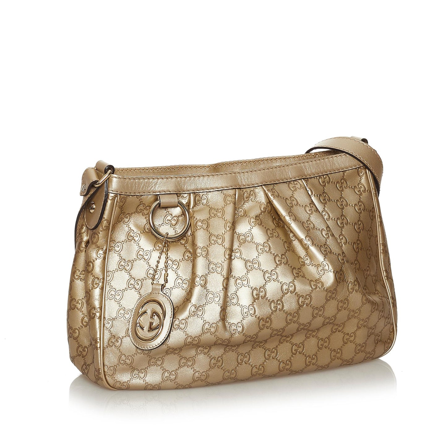 Gucci Guccissima Sukey SHG Calf Gold Crossbody Bag