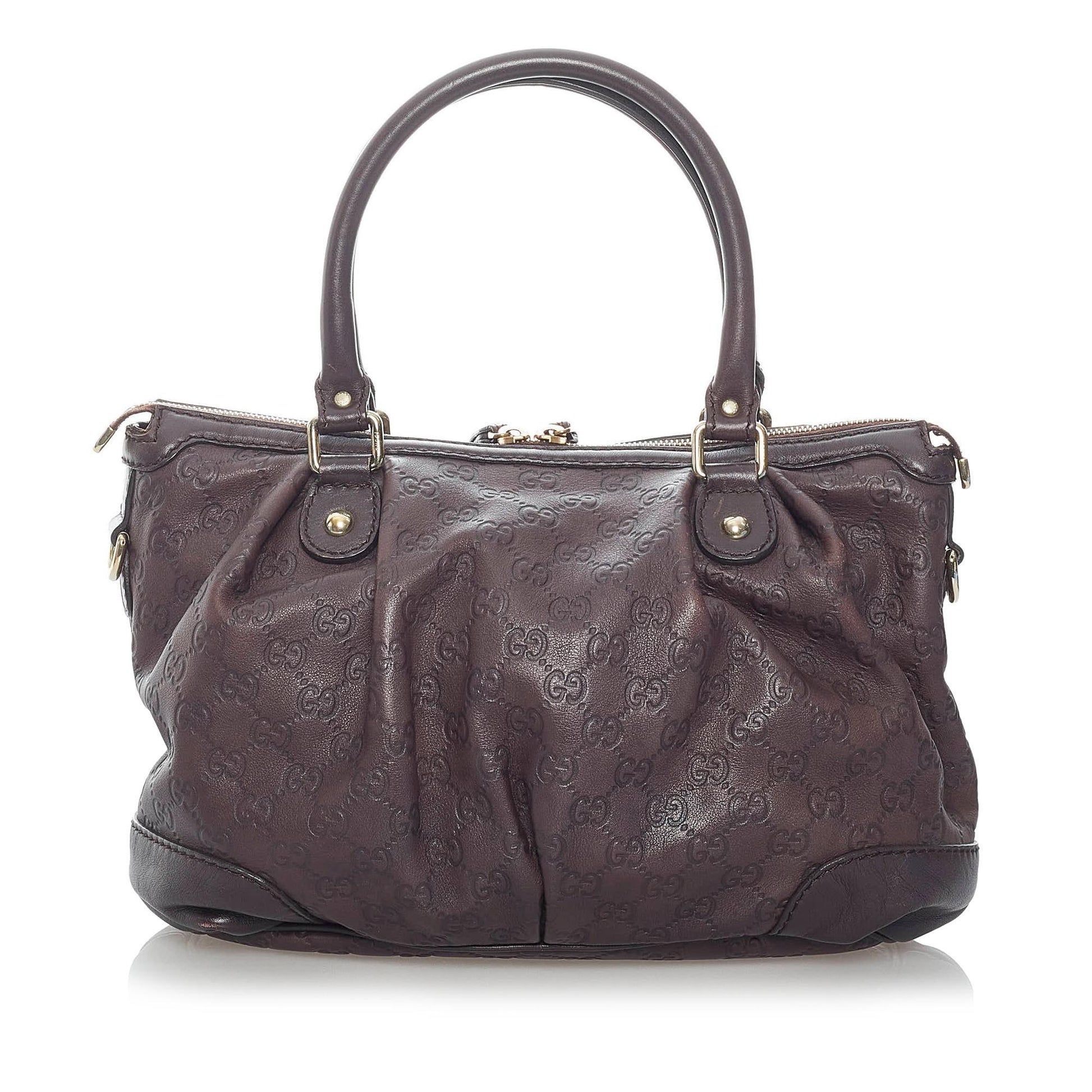 Gucci Guccissima Sukey SHG Calf Brown Satchel Bag 6