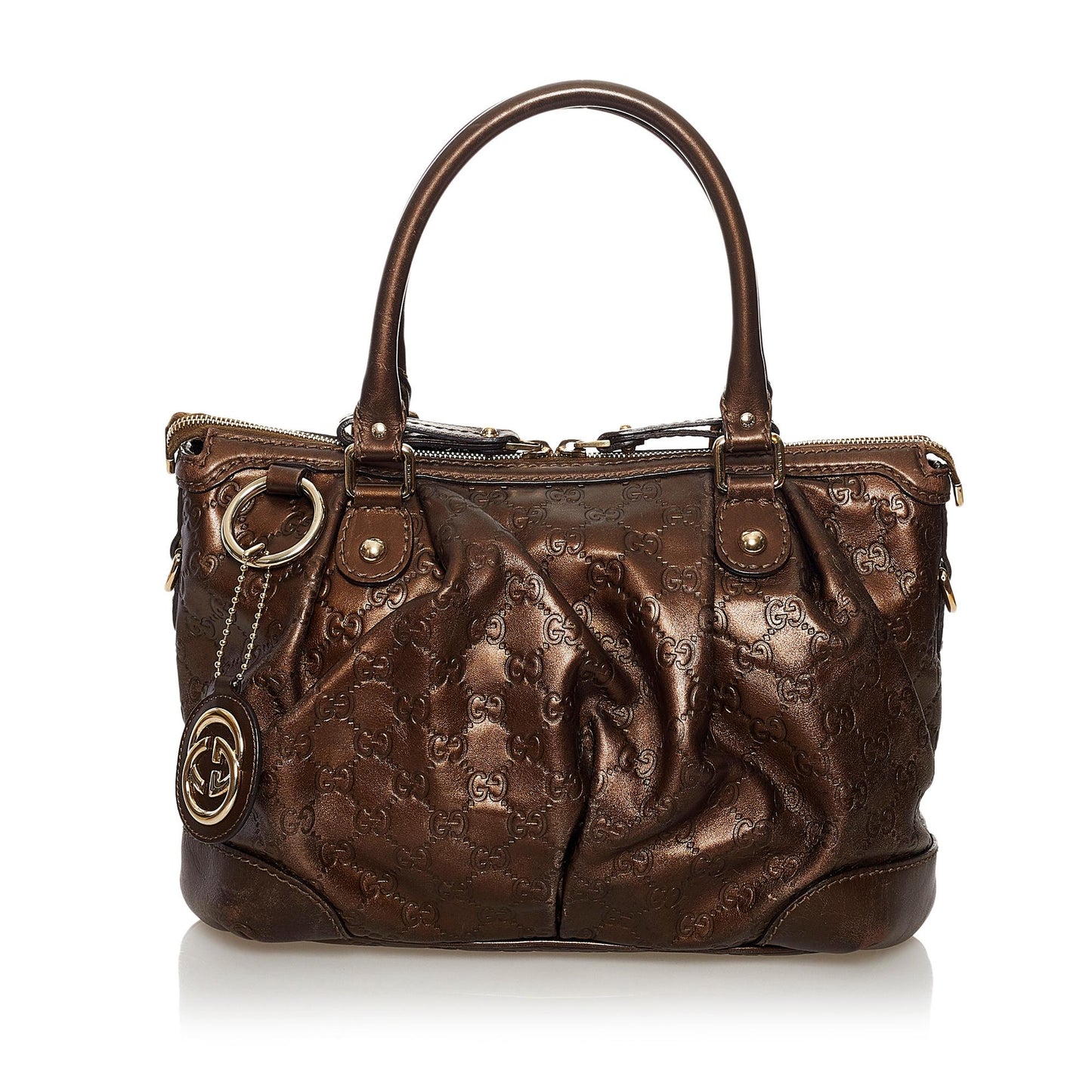Gucci Guccissima Sukey SHG Calf Brown Satchel Bag