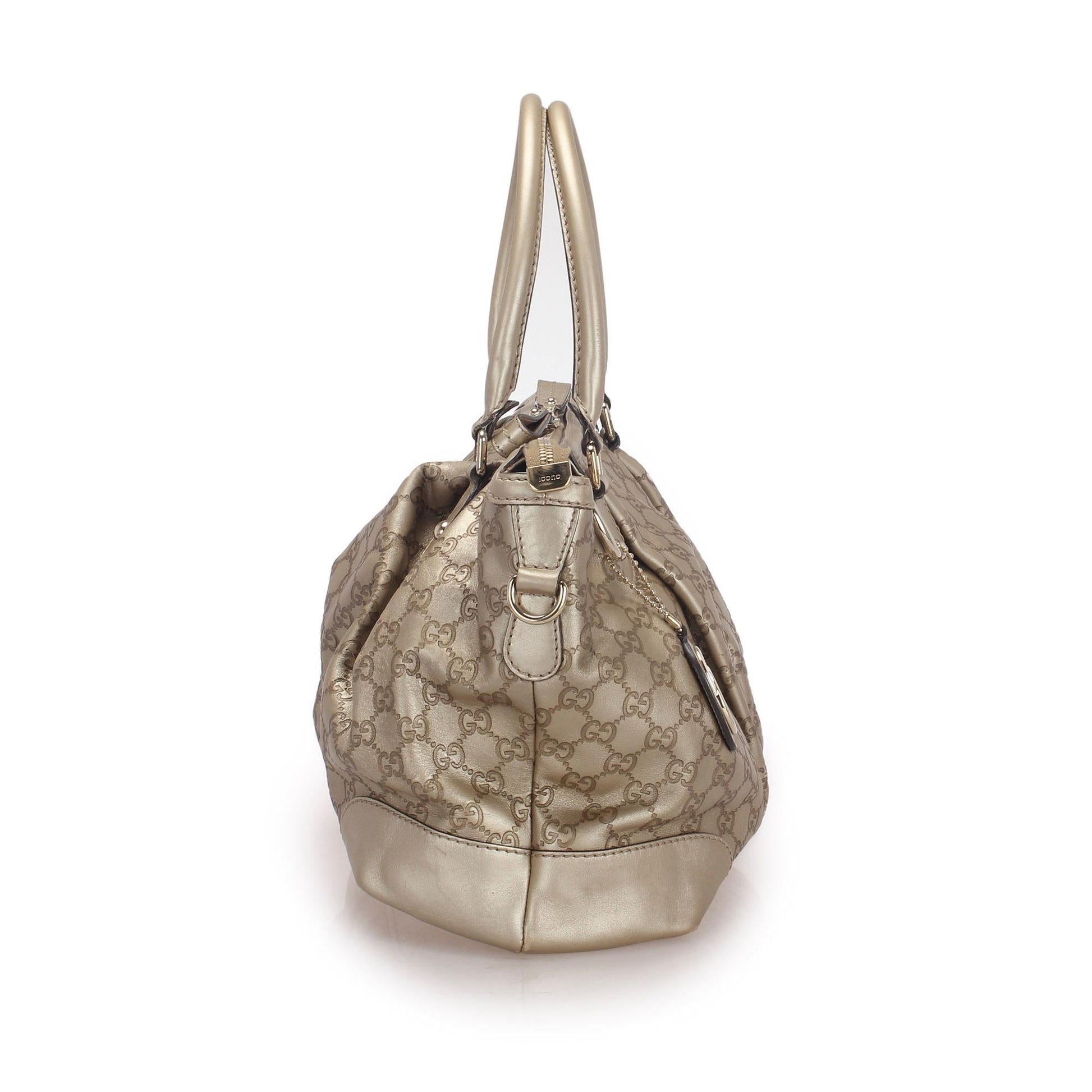 Gucci Guccissima Sukey SHG Leather Calf Gold Satchel Bag