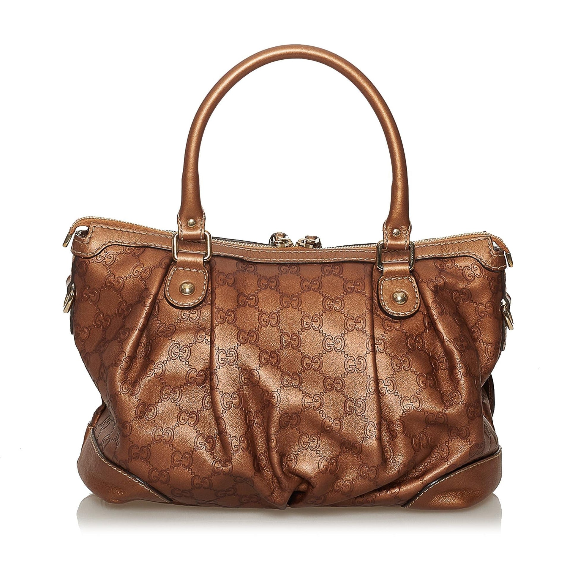Gucci Guccissima Sukey SHG Calf Brown Satchel Bag 4