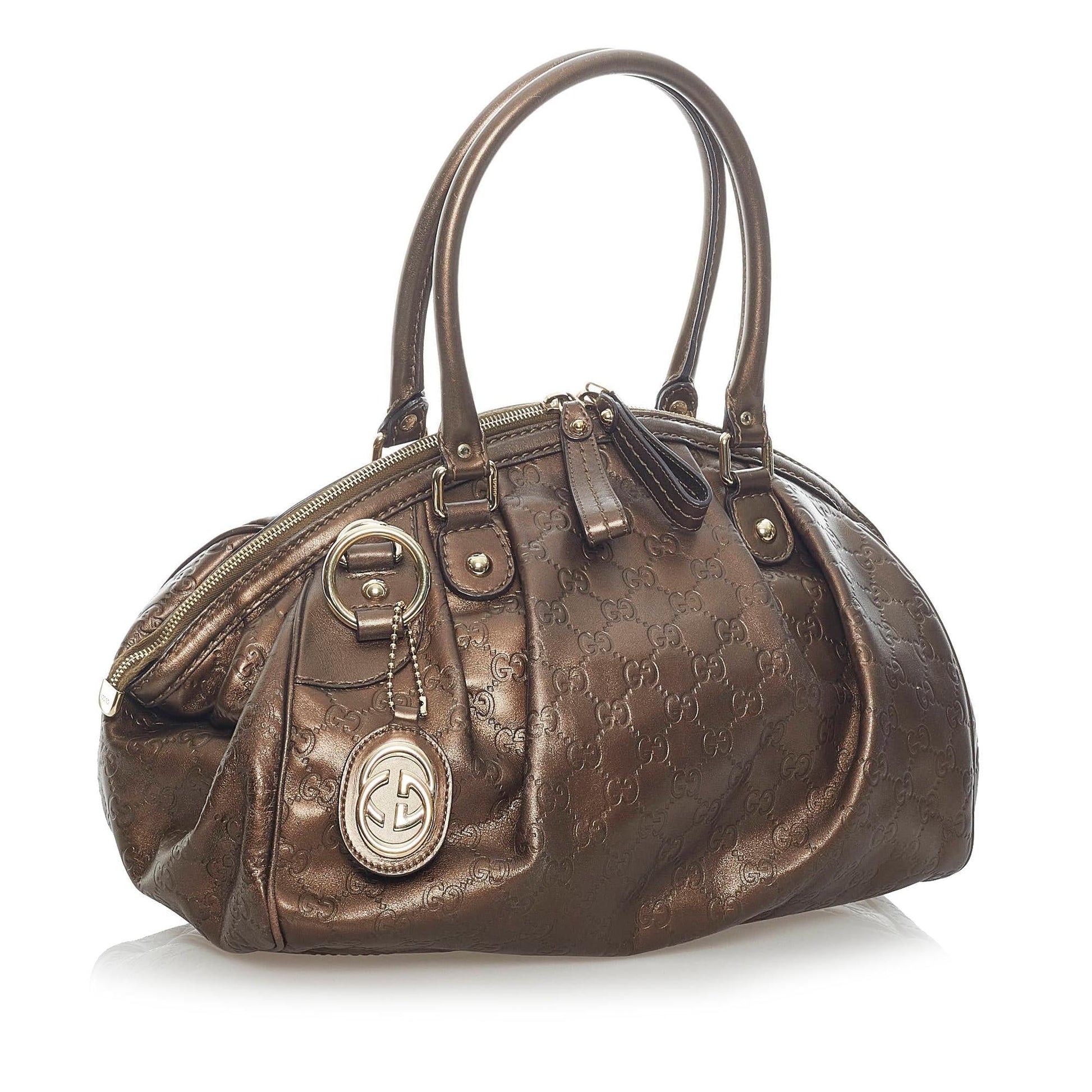 Gucci Guccissima Sukey SHG Calf Brown Satchel Bag Satchel Shg