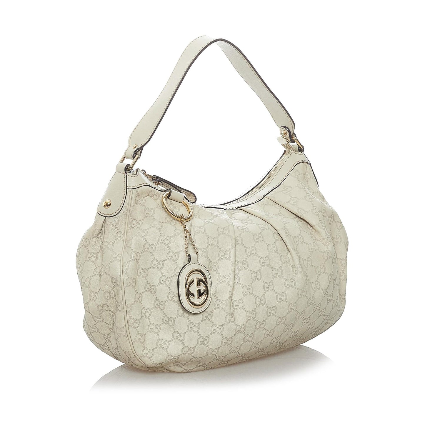 Gucci Guccissima Sukey SHG Calf White Shoulder Bag