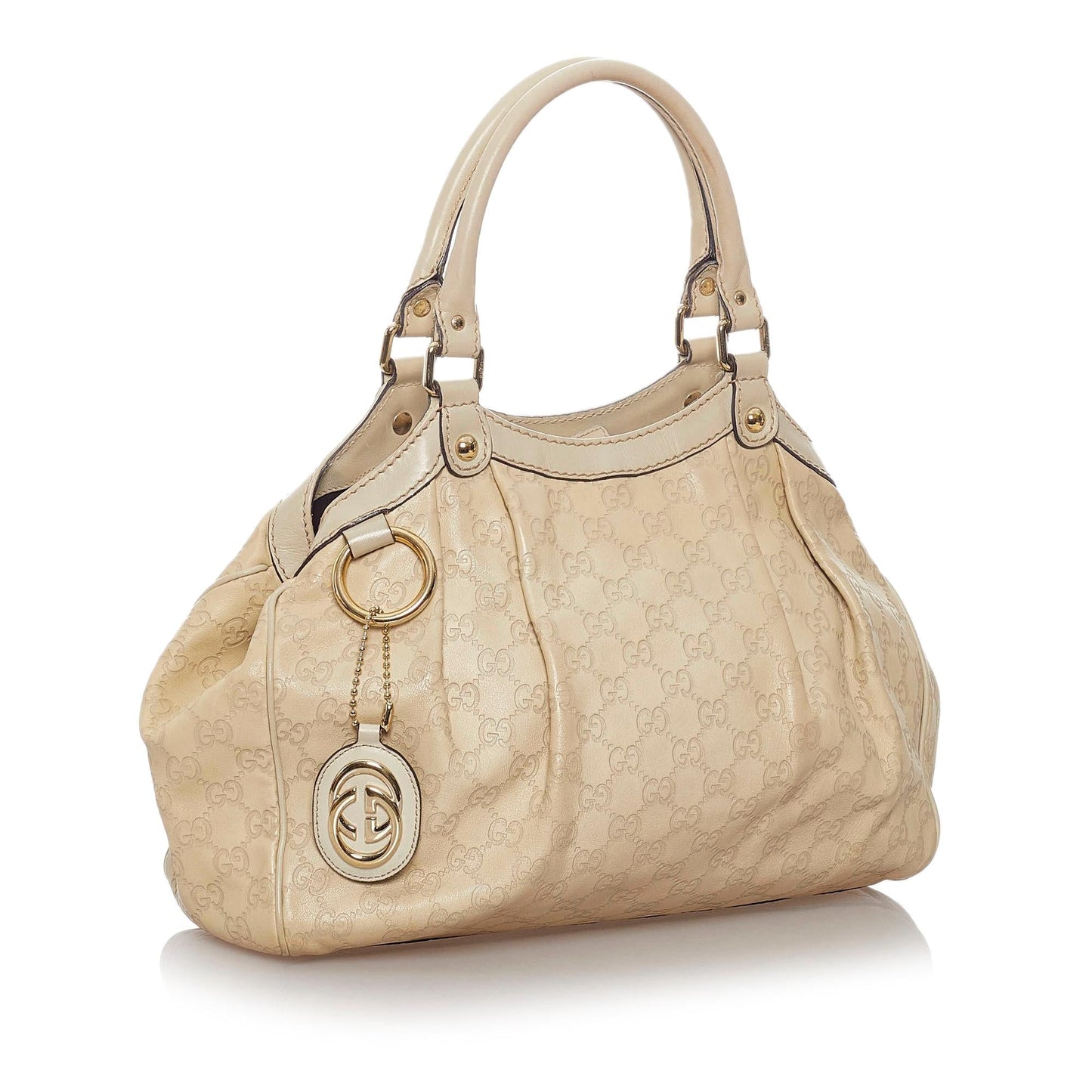 Gucci Guccissima Sukey SHG Calf White Tote Bag