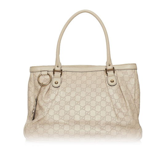 Gucci Guccissima Sukey SHG Calf White Tote Bag Bag Shg