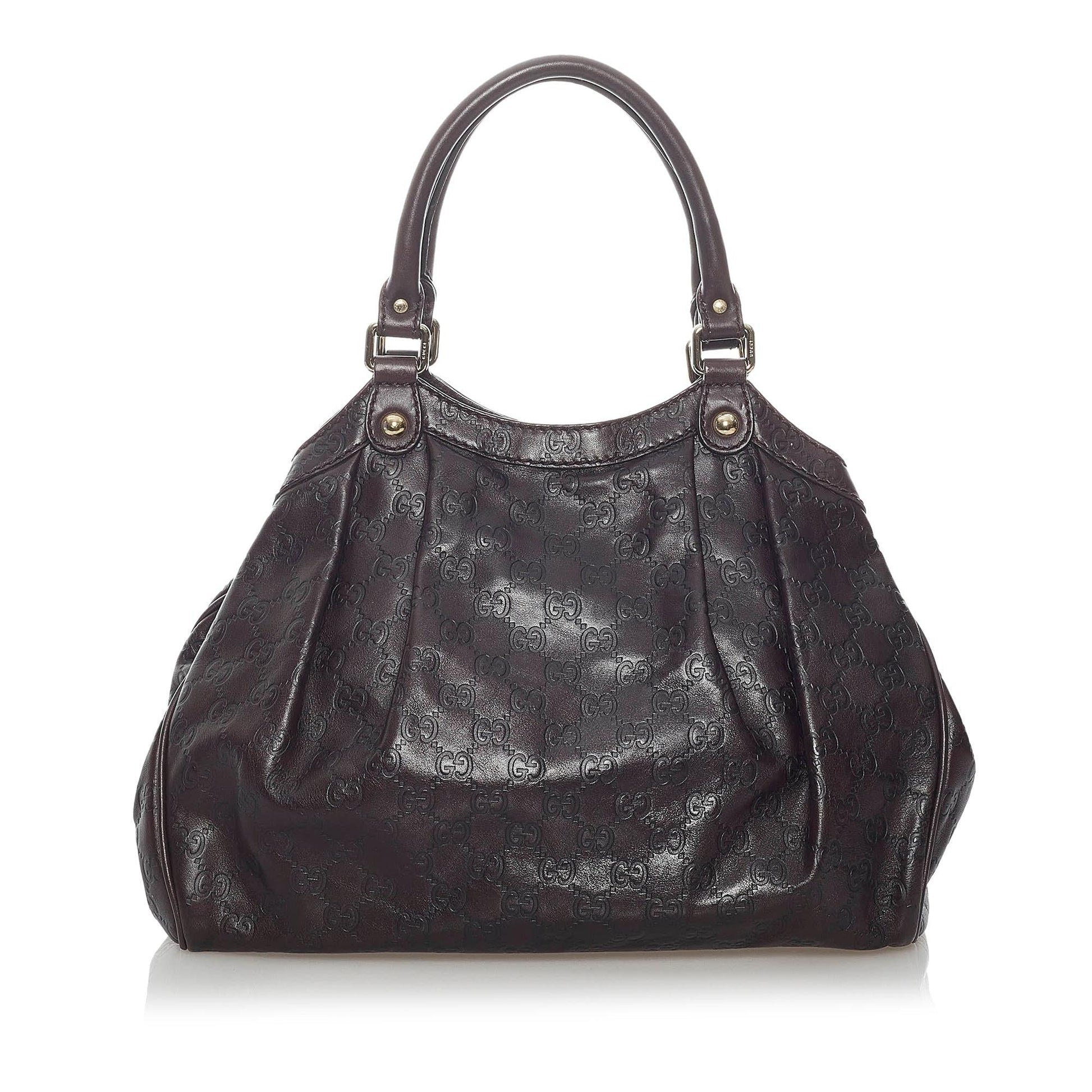 Gucci Guccissima Sukey SHG Calf Brown Tote Bag
