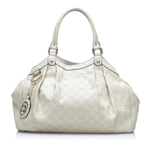 Gucci Guccissima Sukey SHG-Ry1H4Y Calf White Tote Bag