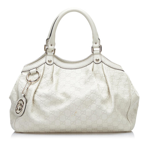 Gucci Guccissima Sukey SHG-7Geu6f Calf White Tote Bag