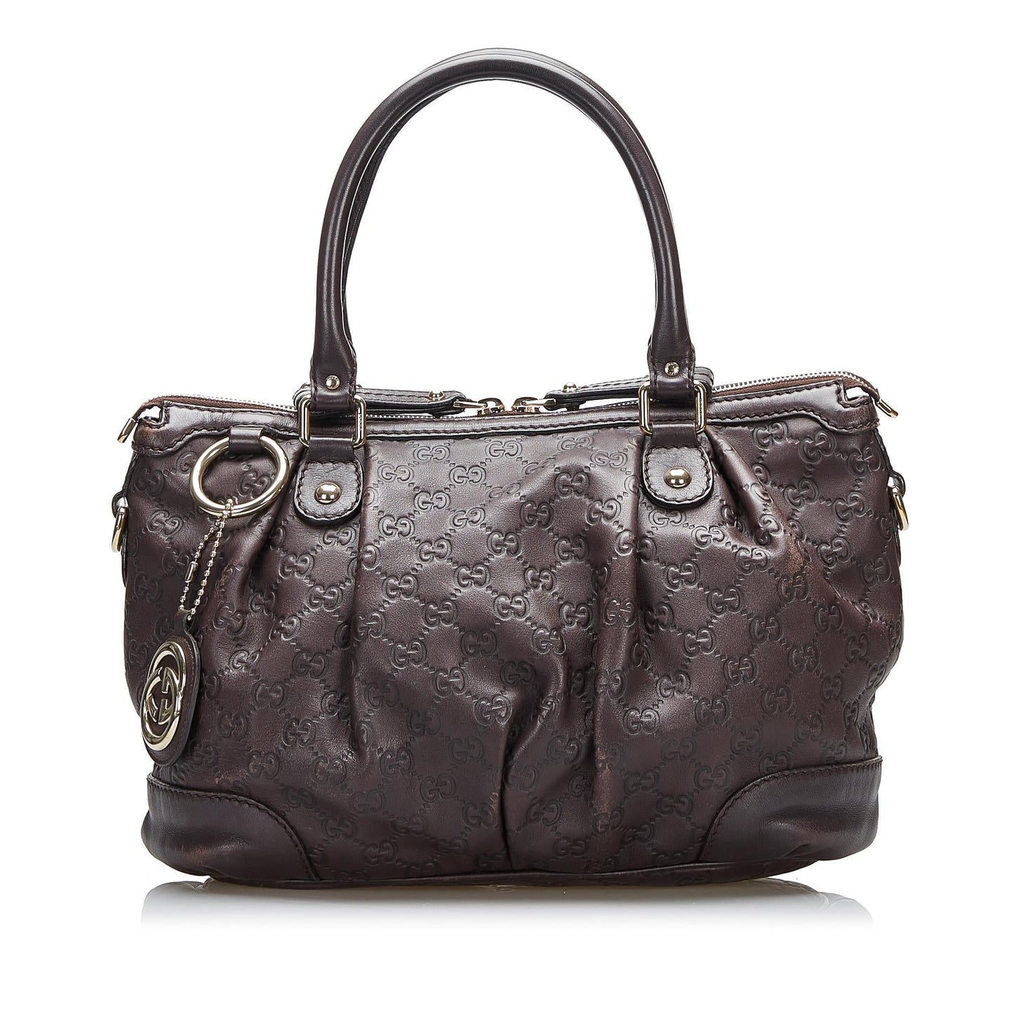 Gucci Guccissima Sukey SHG-afh6ZV Calf Brown Satchel Bag