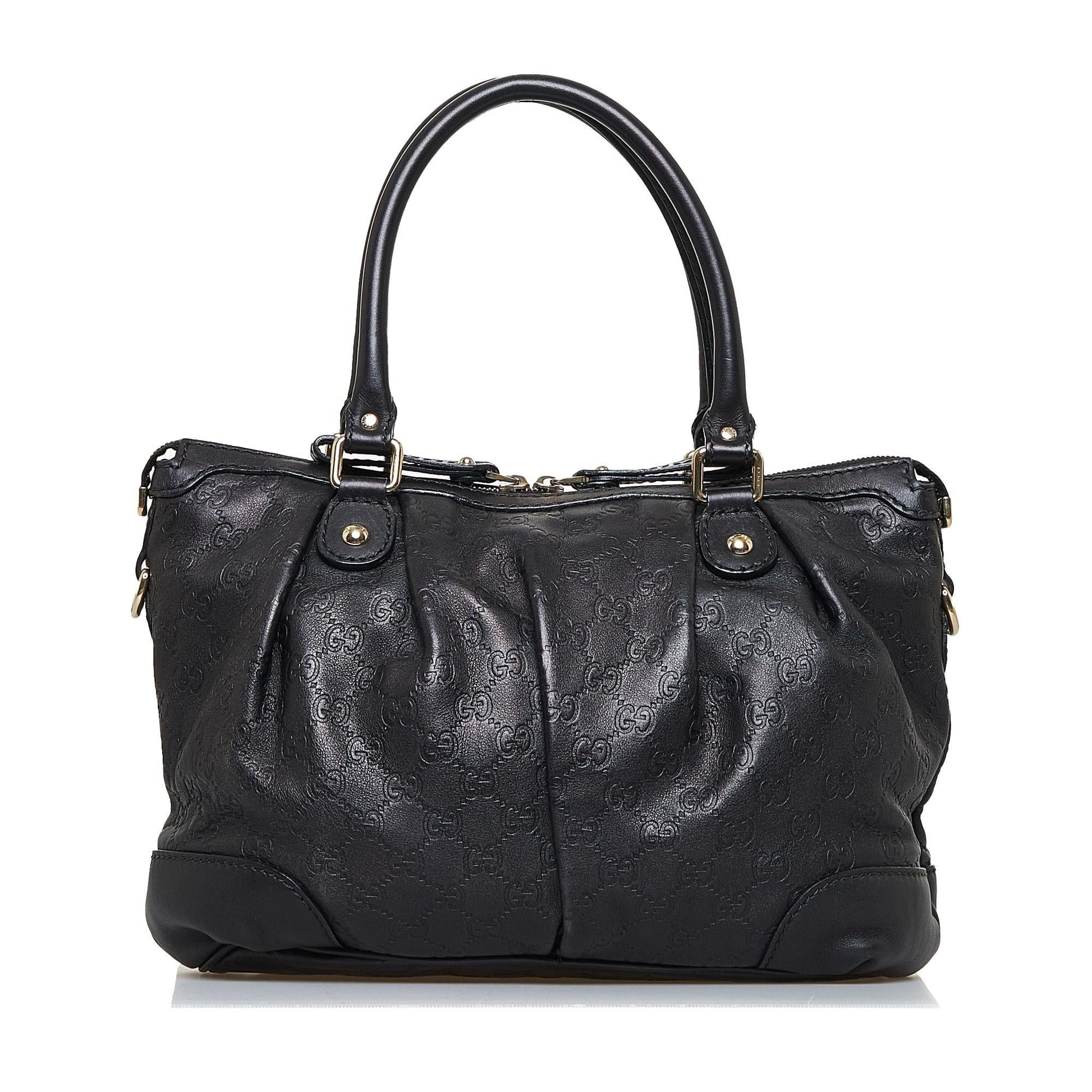Gucci Guccissima Sukey SHG-0Cdj69 Calf Black Satchel Bag