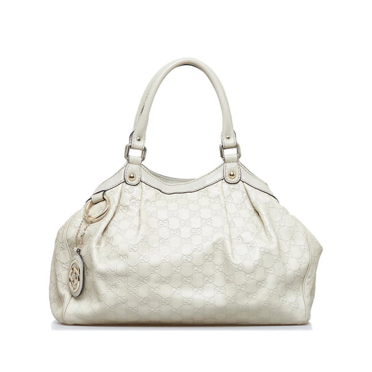 Gucci Guccissima Sukey SHG-qxxsF9 Calf White Tote Bag