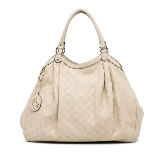 Gucci Guccissima Sukey SHG-FmiuCE Calf White Tote Bag