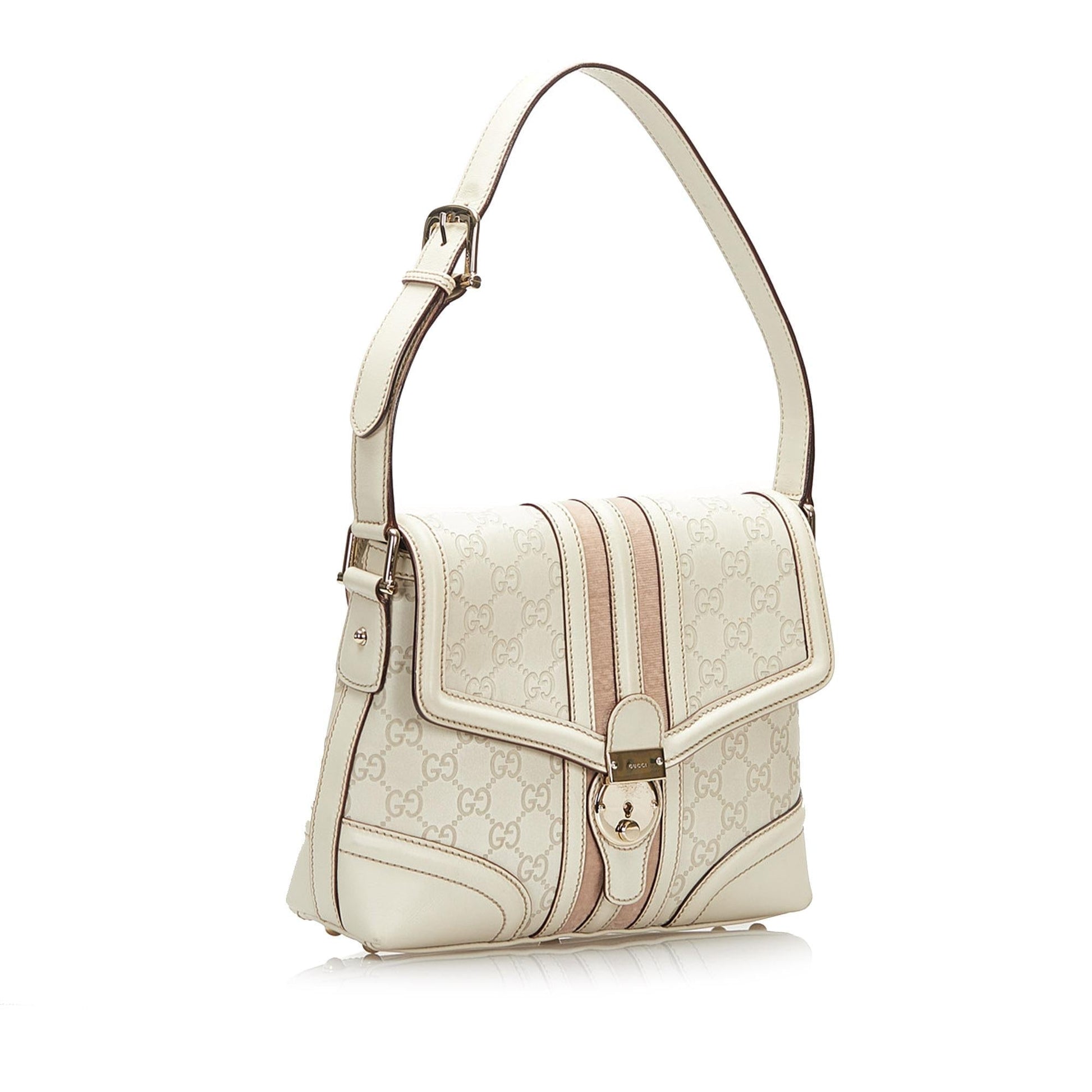 Gucci Guccissima Treasure SHG Calf White Shoulder Bag