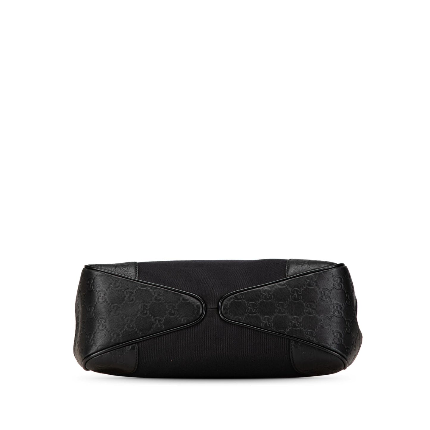 Gucci Guccissima Trimmed Colbert Canvas Calf Black Shoulder Bag