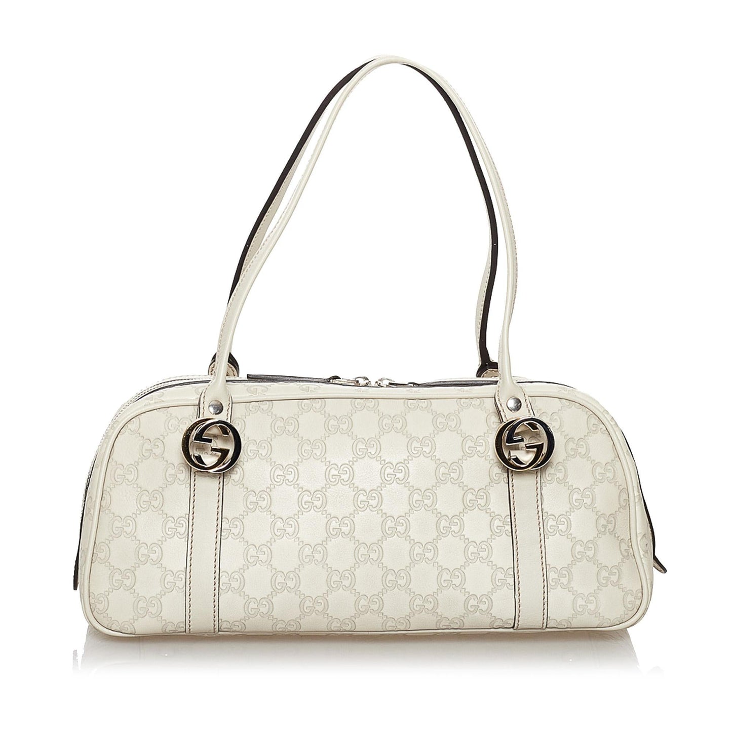Gucci Guccissima Twins SHG Calf White Shoulder Bag