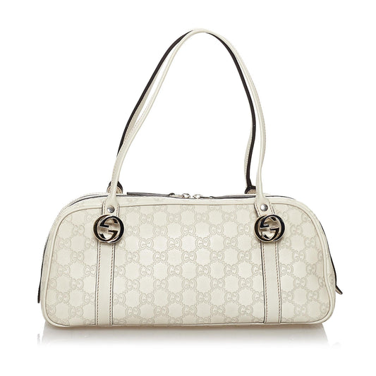 Gucci Guccissima Twins SHG Calf White Shoulder Bag