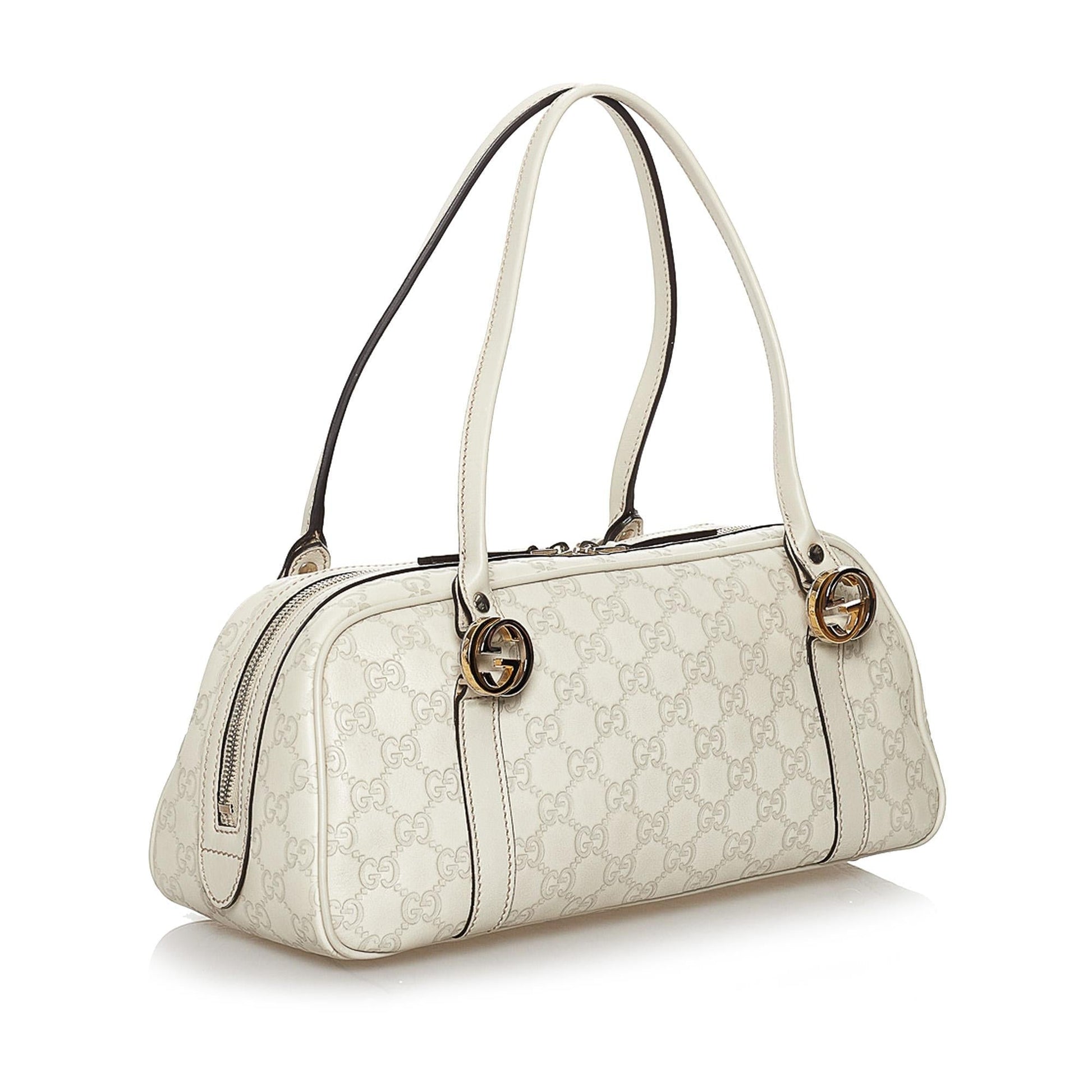 Gucci Guccissima Twins SHG Calf White Shoulder Bag