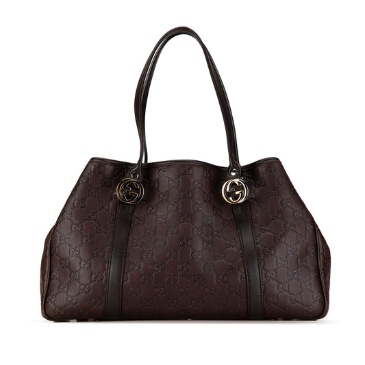 Gucci Guccissima Twins SHG-gzoPWz Calf Brown Tote Bag