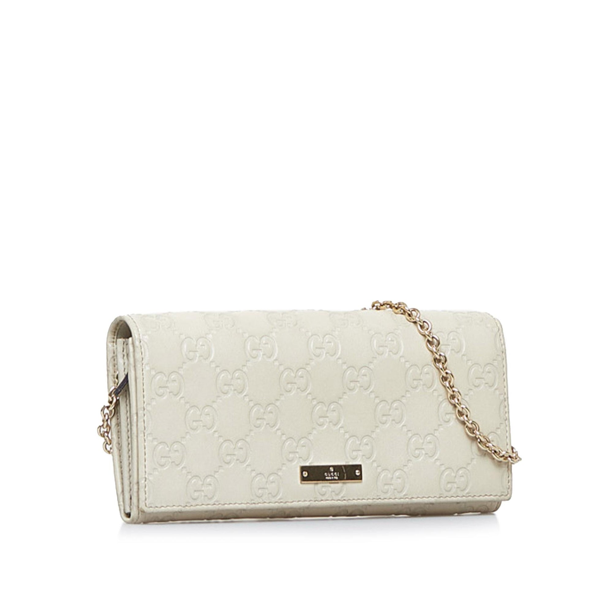 Gucci Guccissima Wallet on SHG-mrHQmW Calf White Chain Crossbody Bag