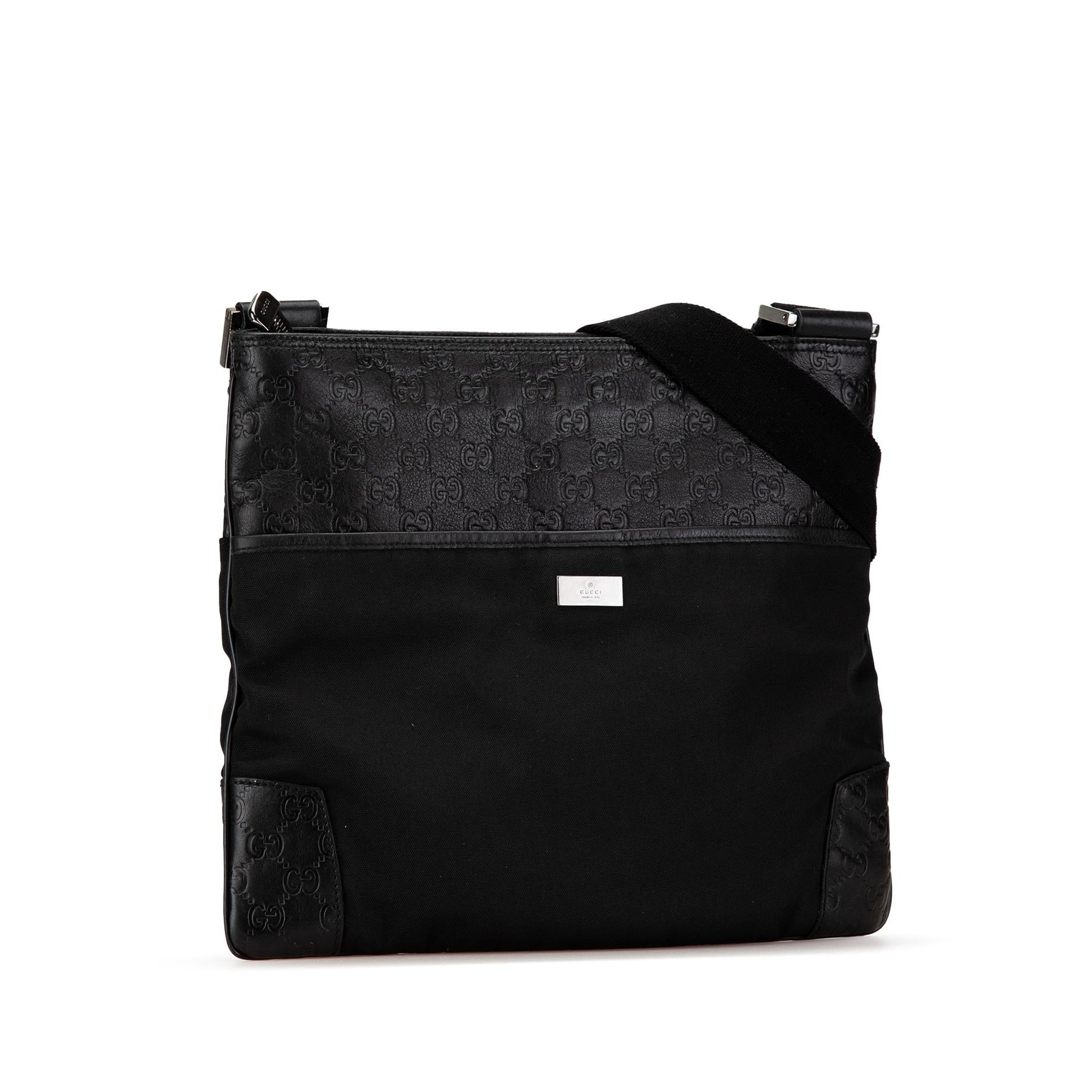 Gucci Guccissima Nylon Calf Black Crossbody Bag